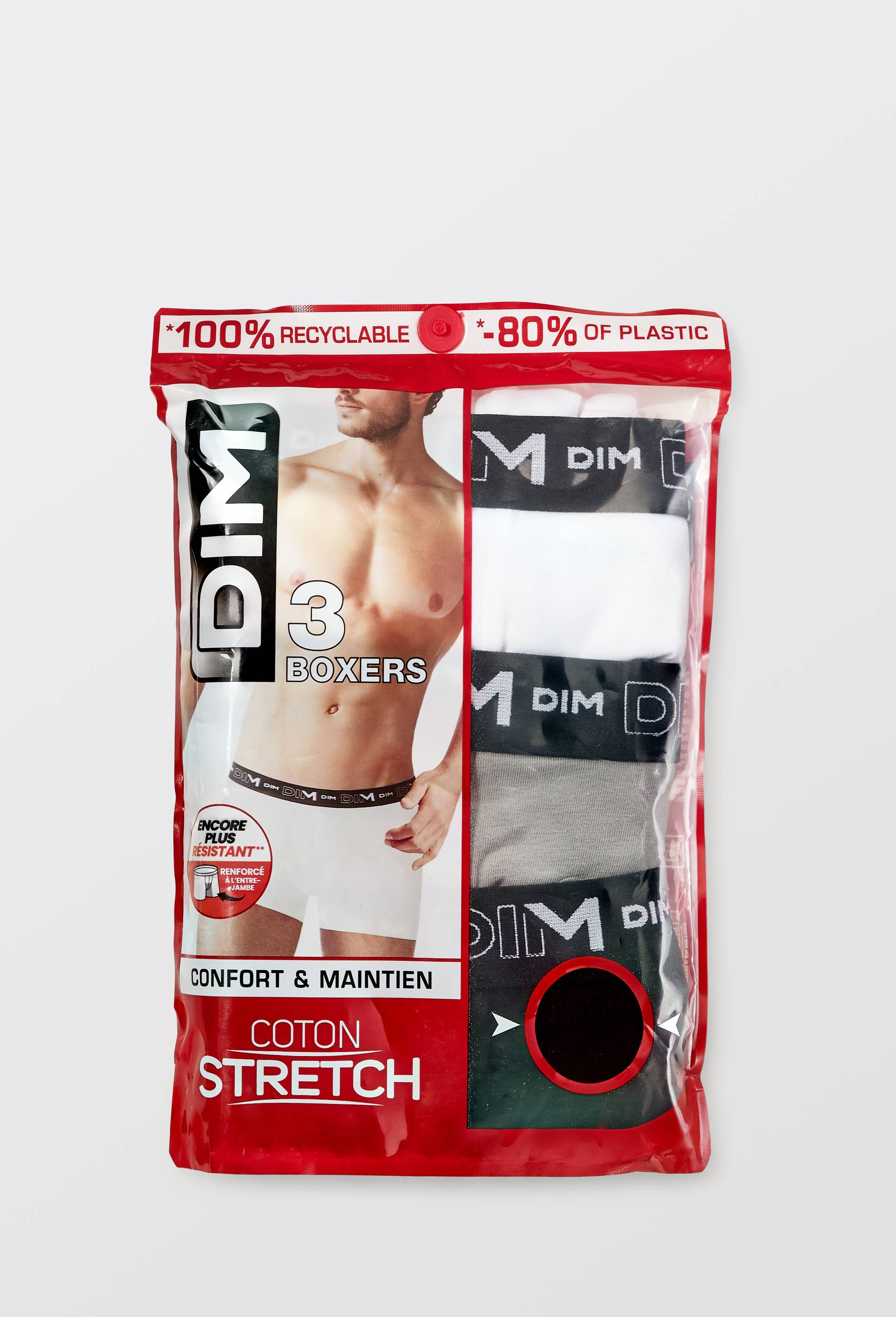 Lot de 3 boxers en coton MULTIPACK DIM, Gris, large image number 2