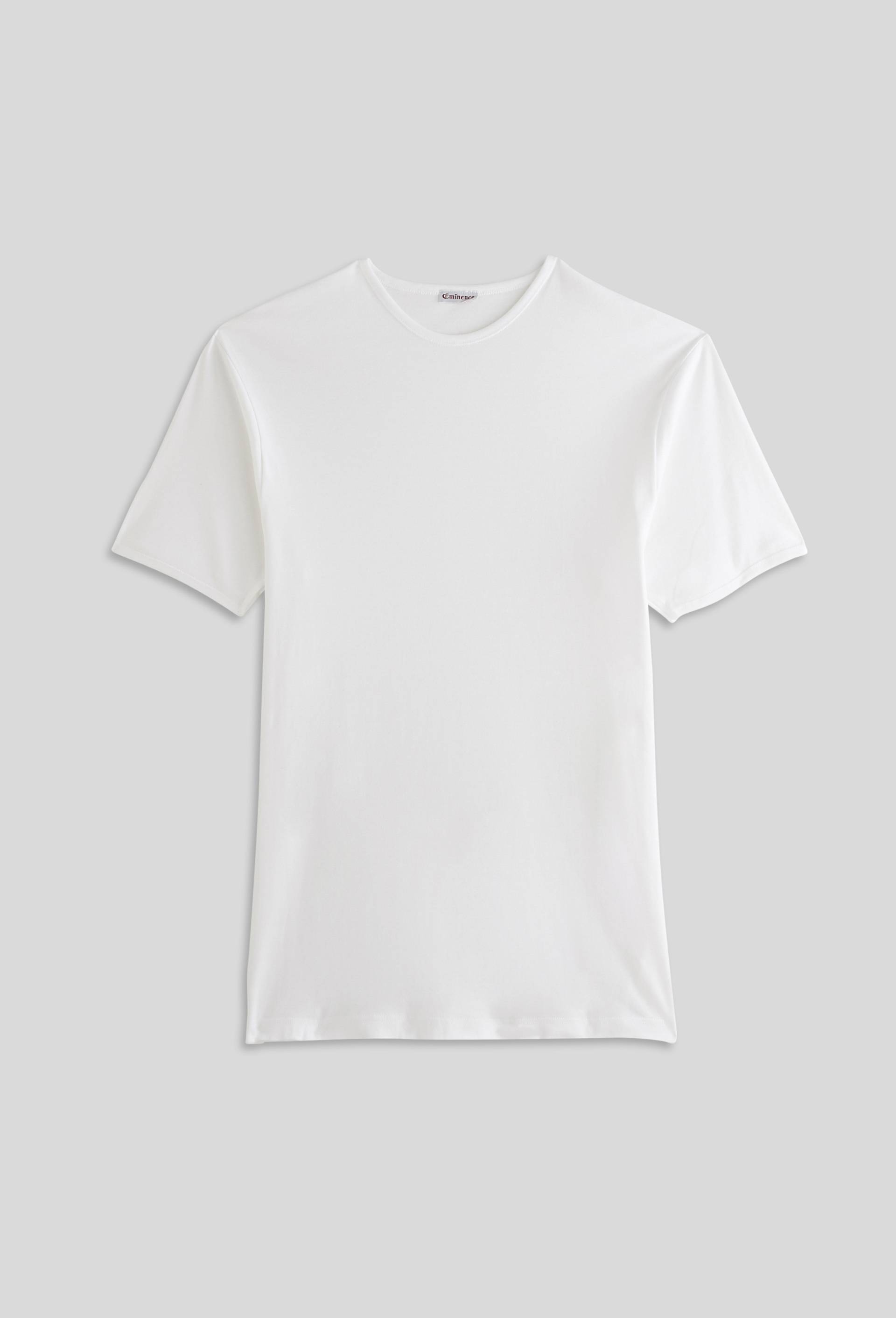 T-shirt col rond manches courtes en coton Eminence, certifi&eacute; OEKO-TEX, Blanc, large image number 0