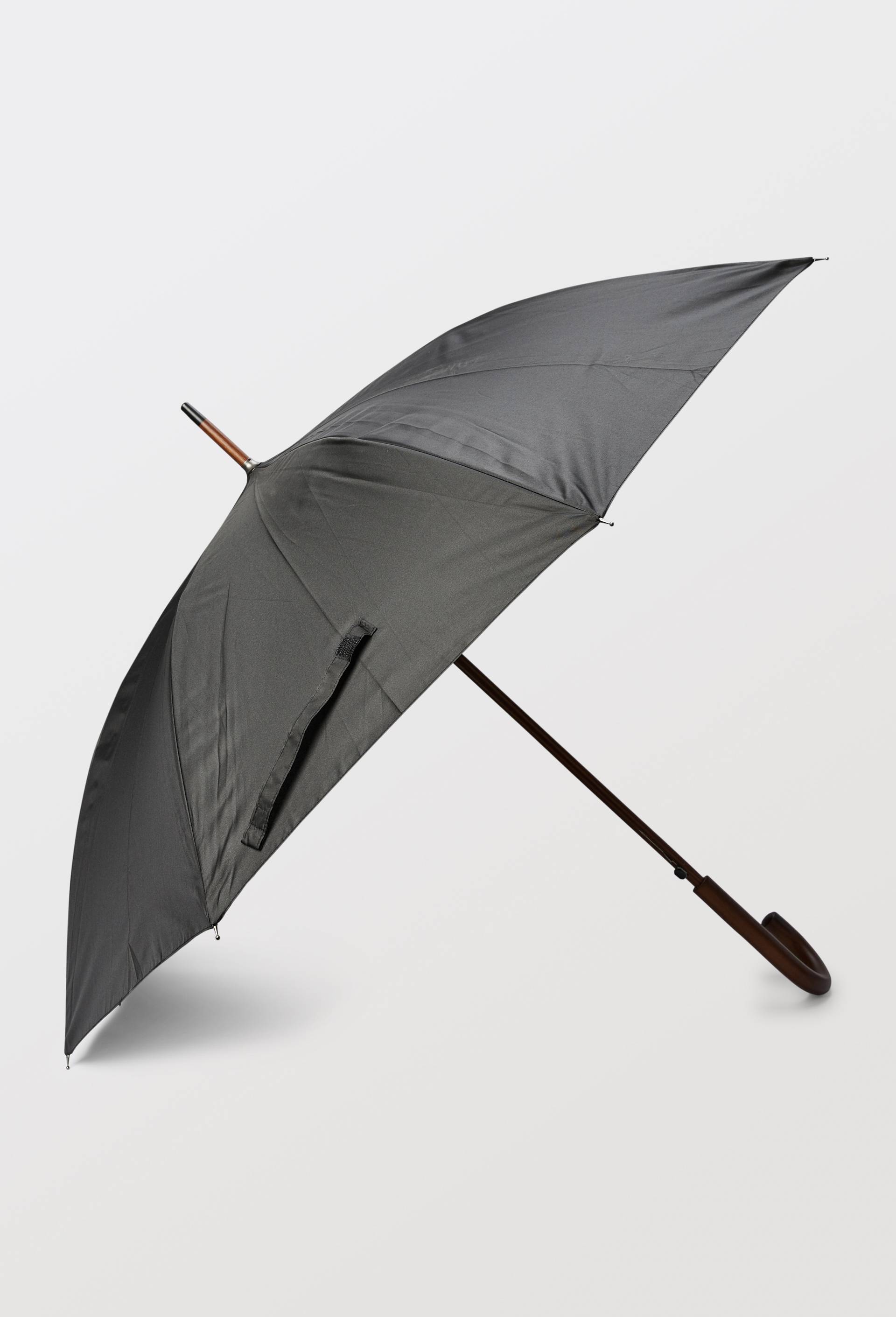 Parapluie canne automatique grand format &agrave; rayures, Noir, large image number 1