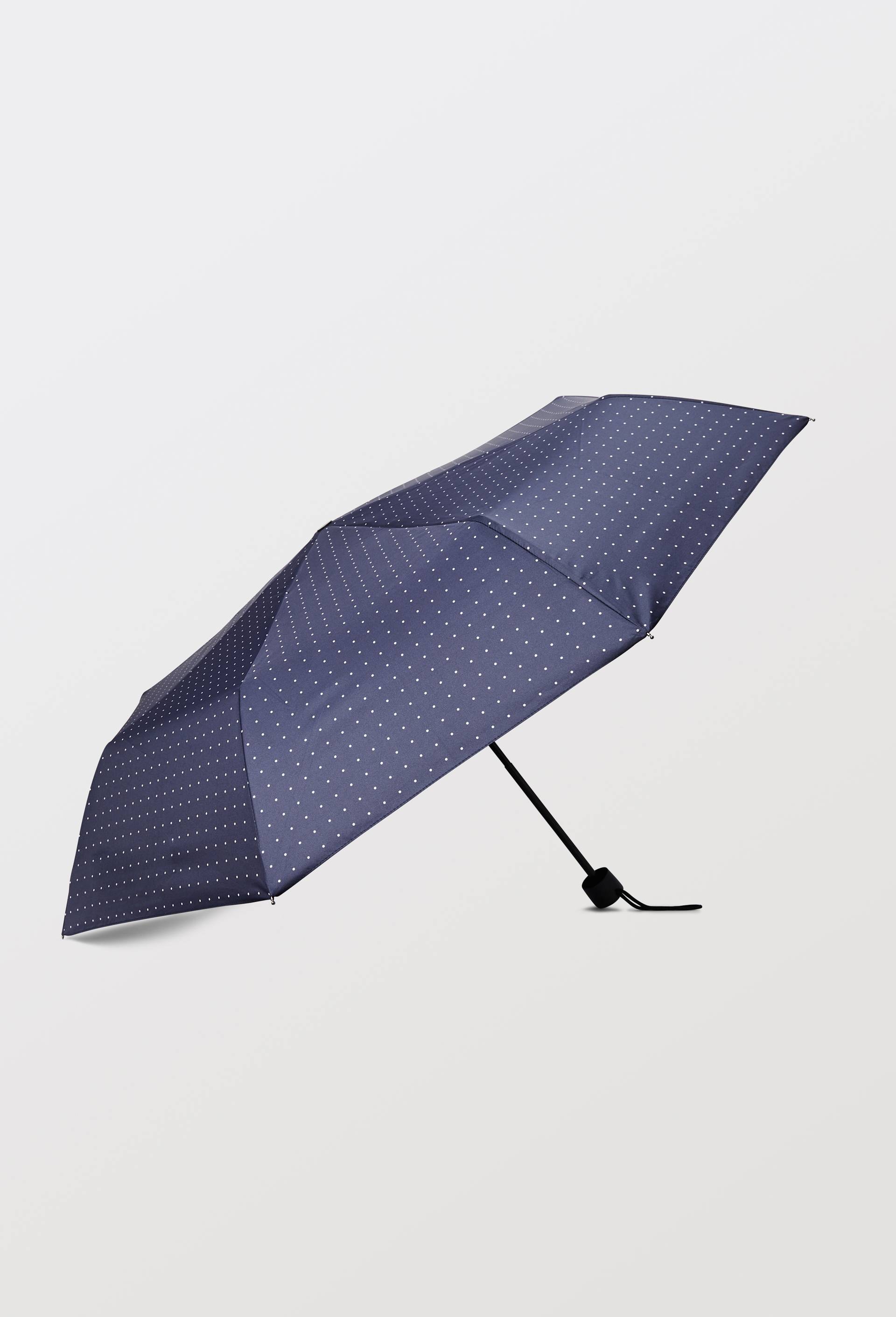Parapluie manuel petit format &agrave; pois, Bleu fonc&eacute;, large image number 1