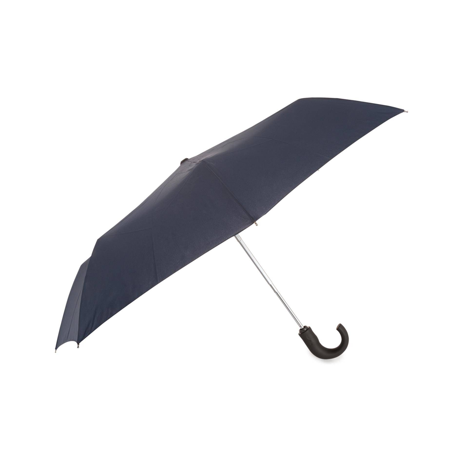 Parapluie automatique moyen format uni, Bleu foncé, large image number 1.0