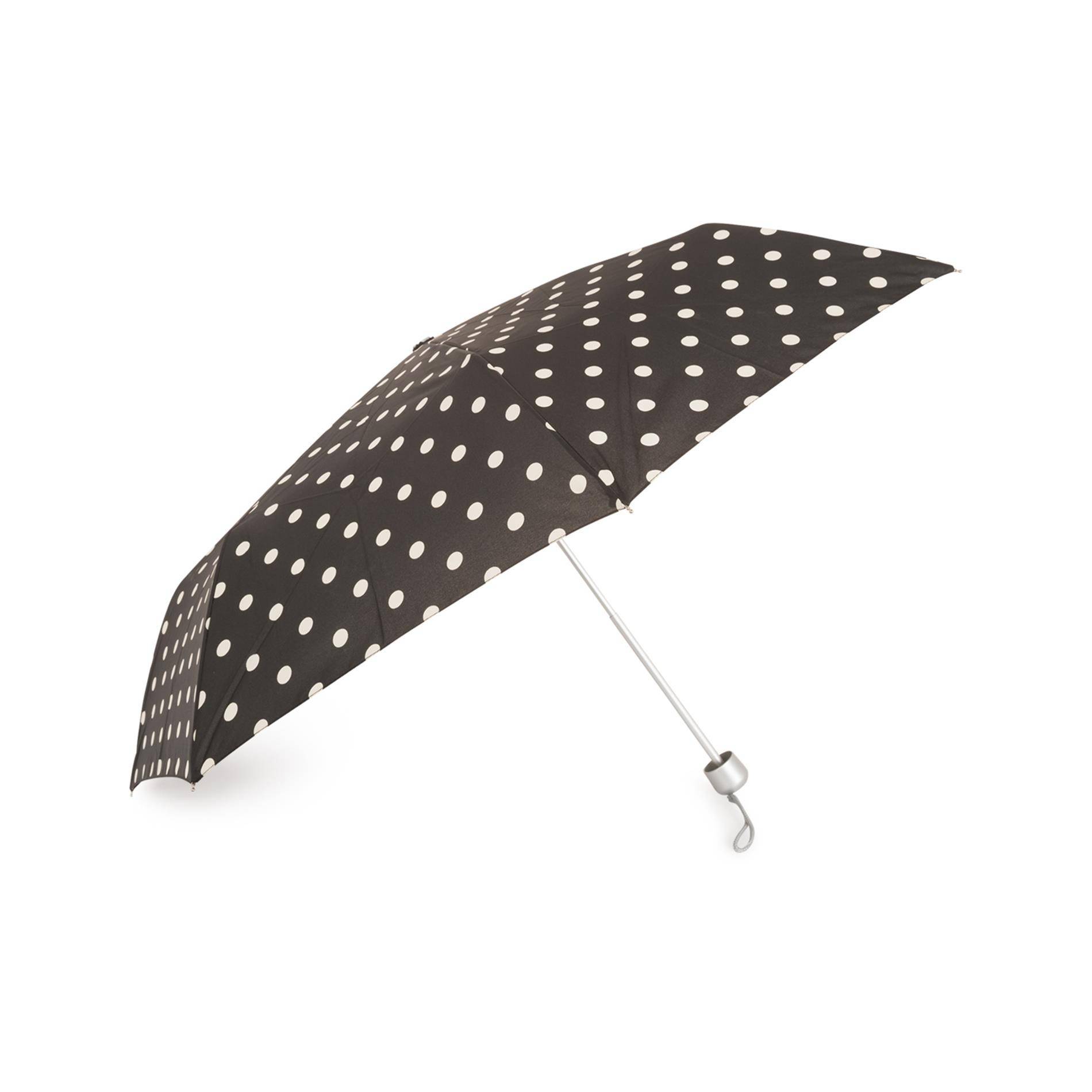 Parapluie imprimé gros pois, Noir, large image number 1