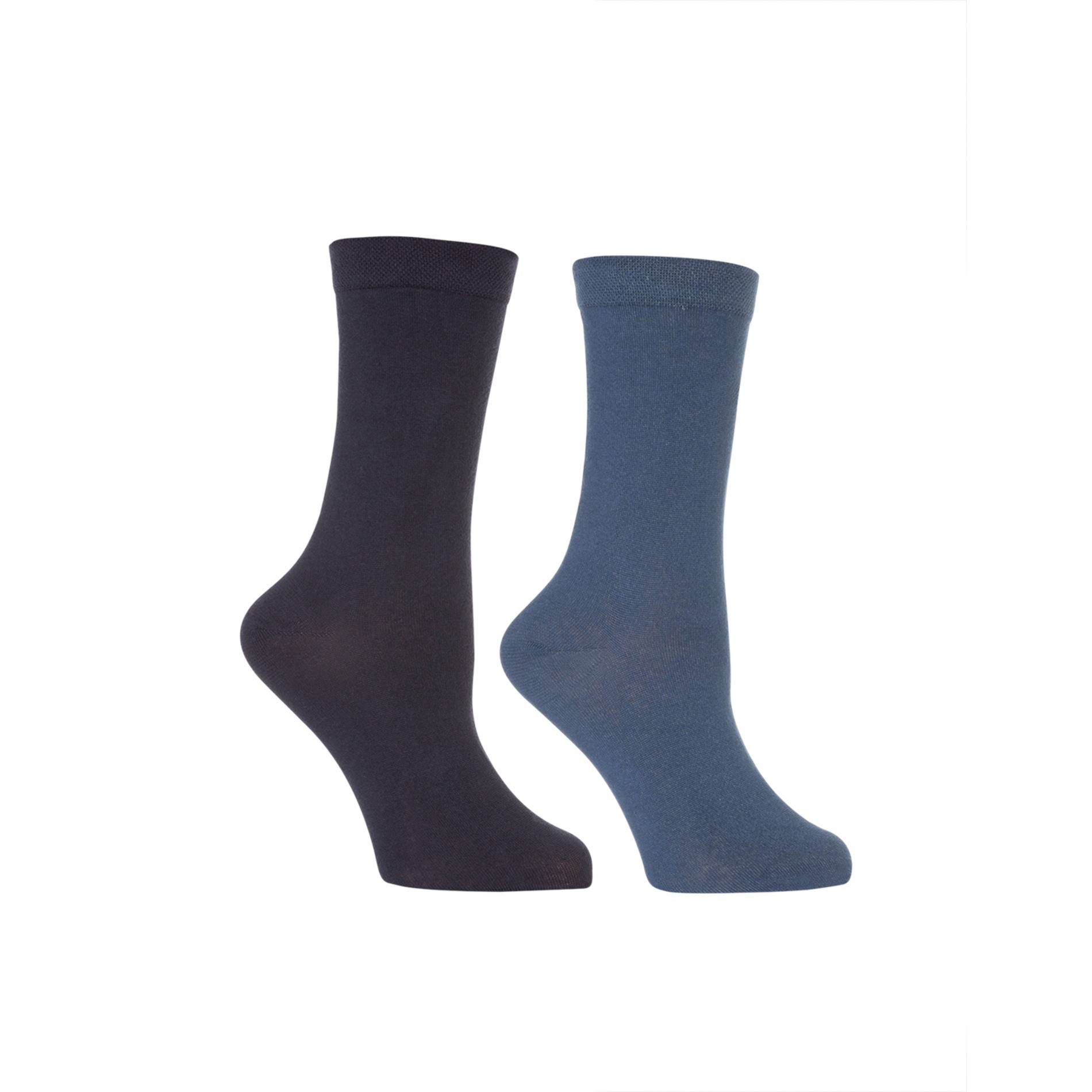 Lot de 2 paires de chaussettes en coton, Bleu foncé, large image number 0