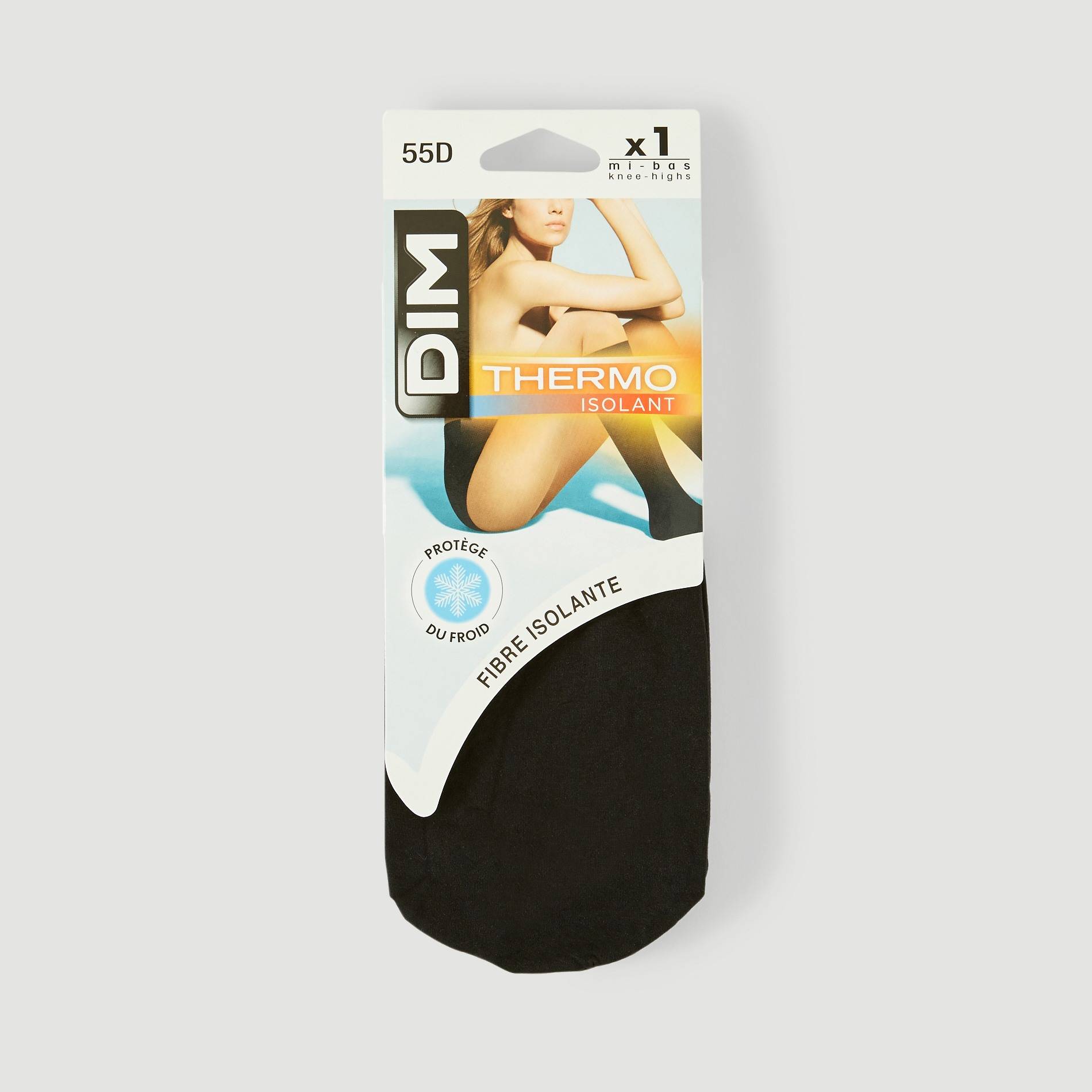 Paire de mi bas thermo DIM, Noir, large image number 0