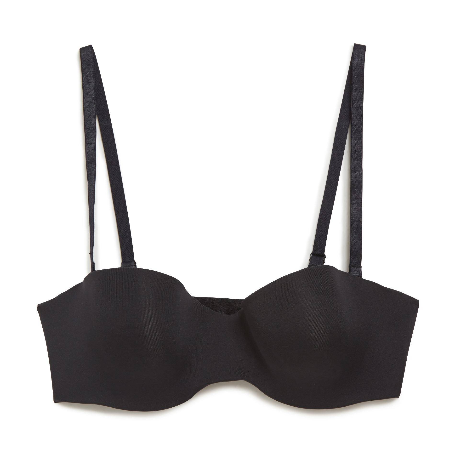 Soutien-gorge bandeau à coques avec bretelles amovibles, Noir, large image number 1.0