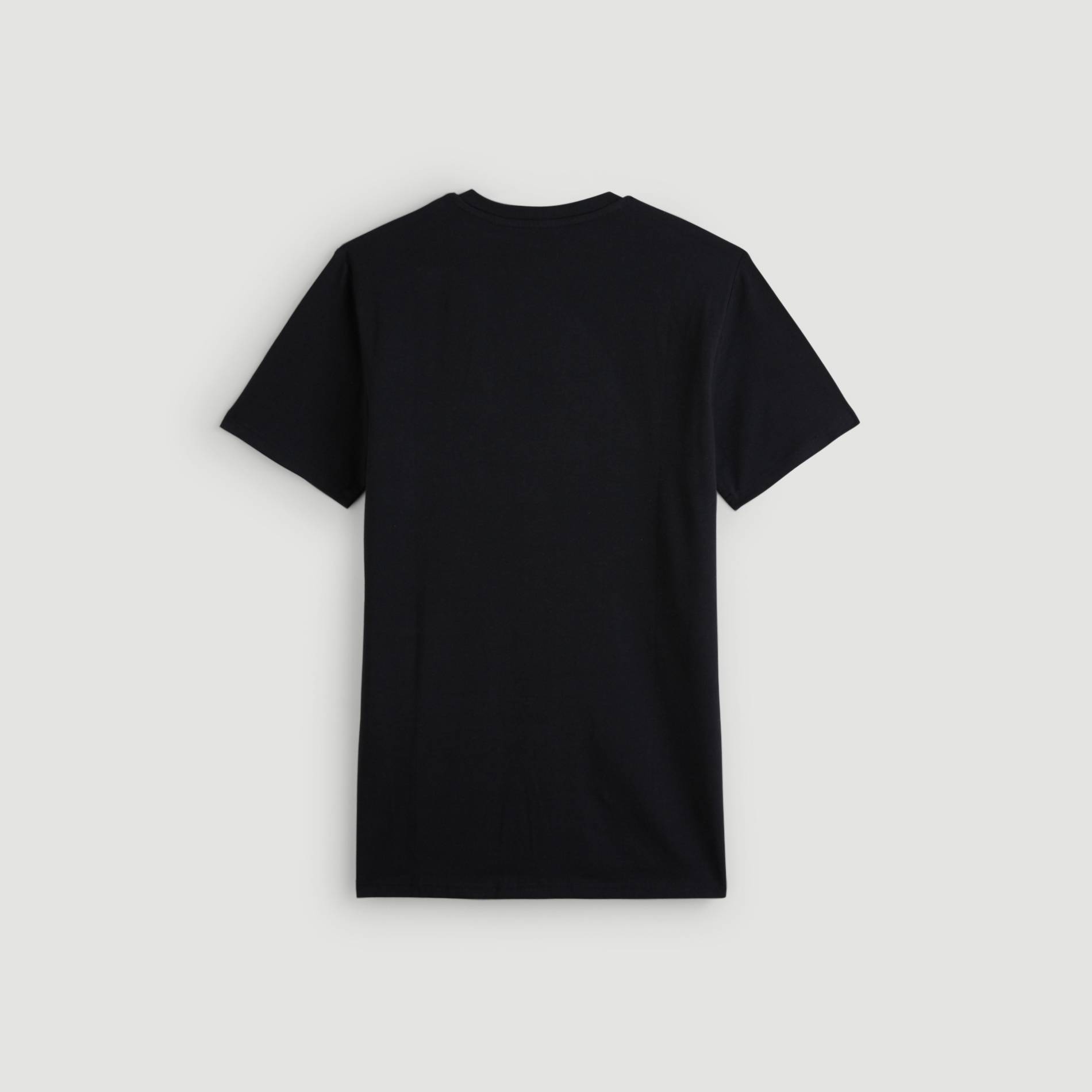 T-shirt uni col V, Noir, large image number 2