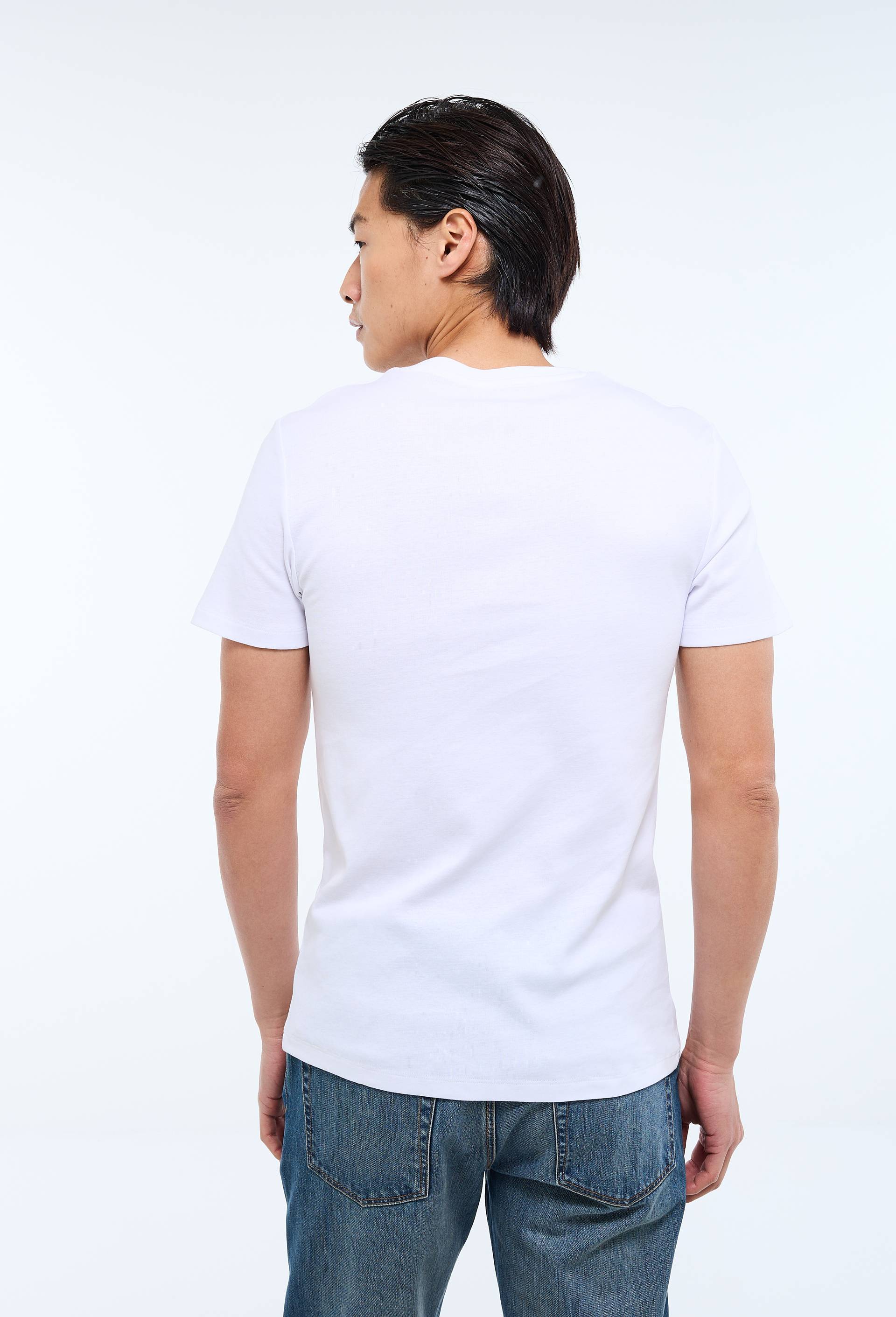 T-Shirt col V en coton BIO GOTS, Blanc, large image number 1.0