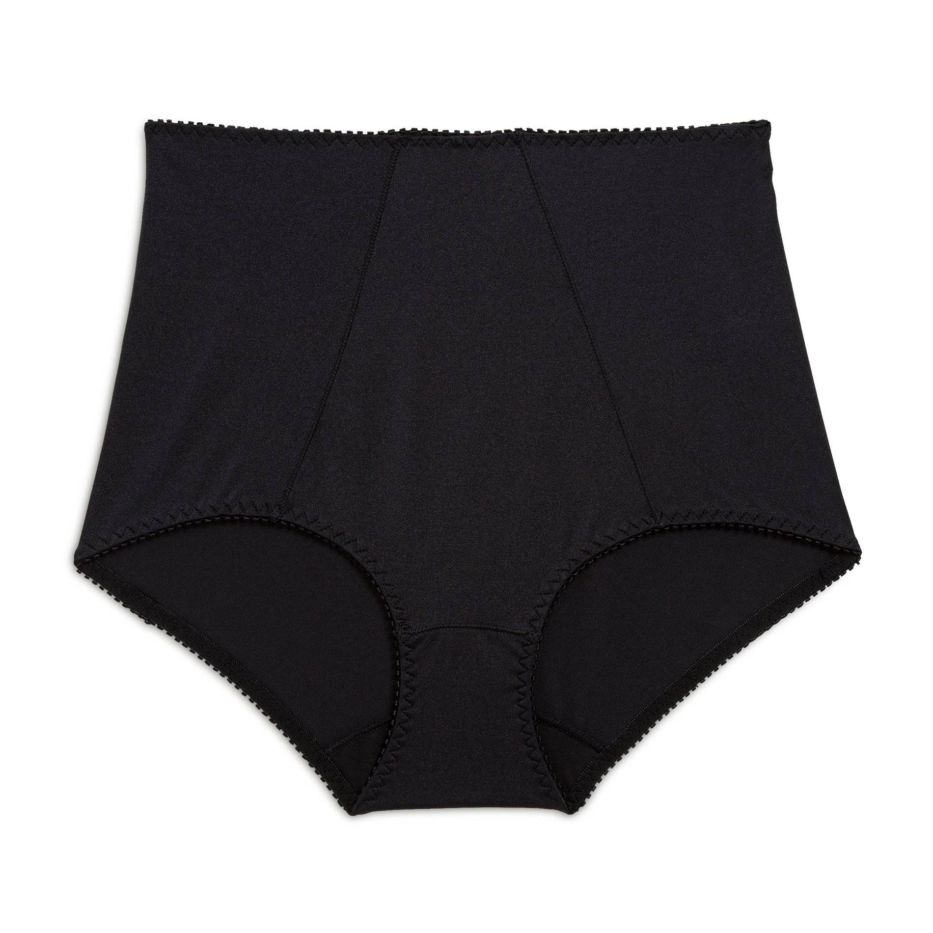 Culotte taille haute ventre plat effet satin&eacute;, Noir, large image number 0