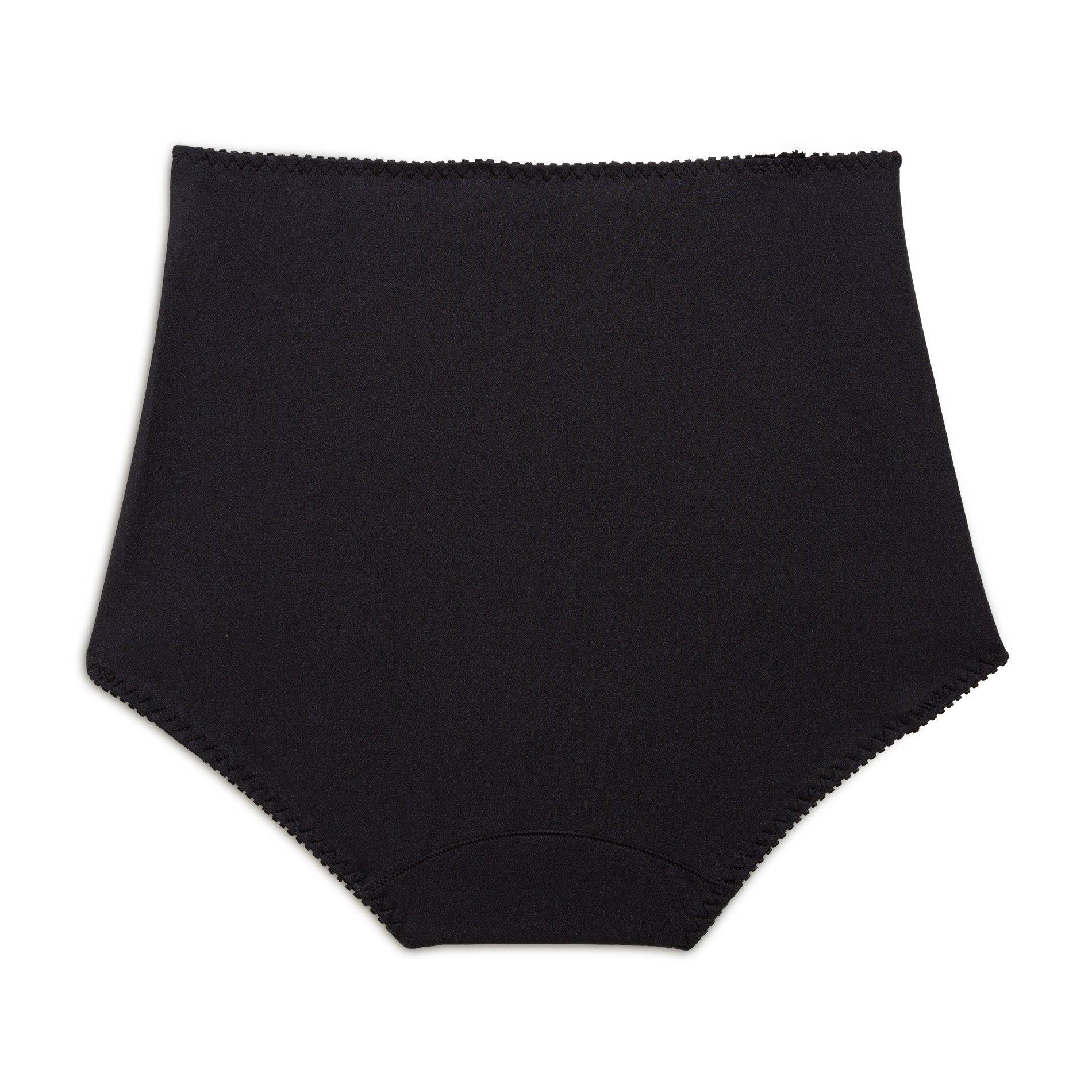 Culotte taille haute ventre plat effet satin&eacute;, Noir, large image number 1