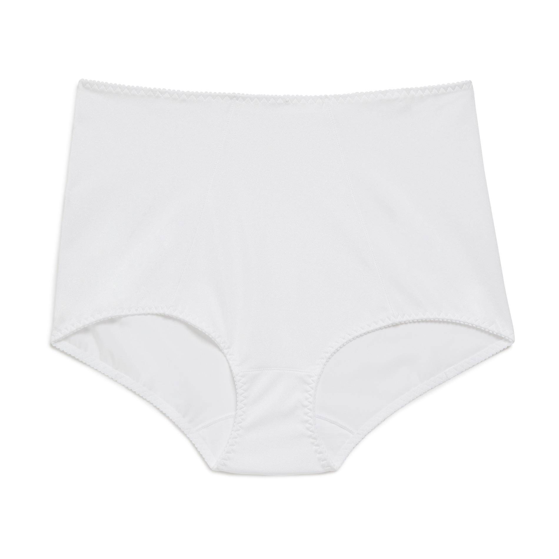 Culotte taille haute ventre plat effet satin&eacute;, Blanc, large image number 0
