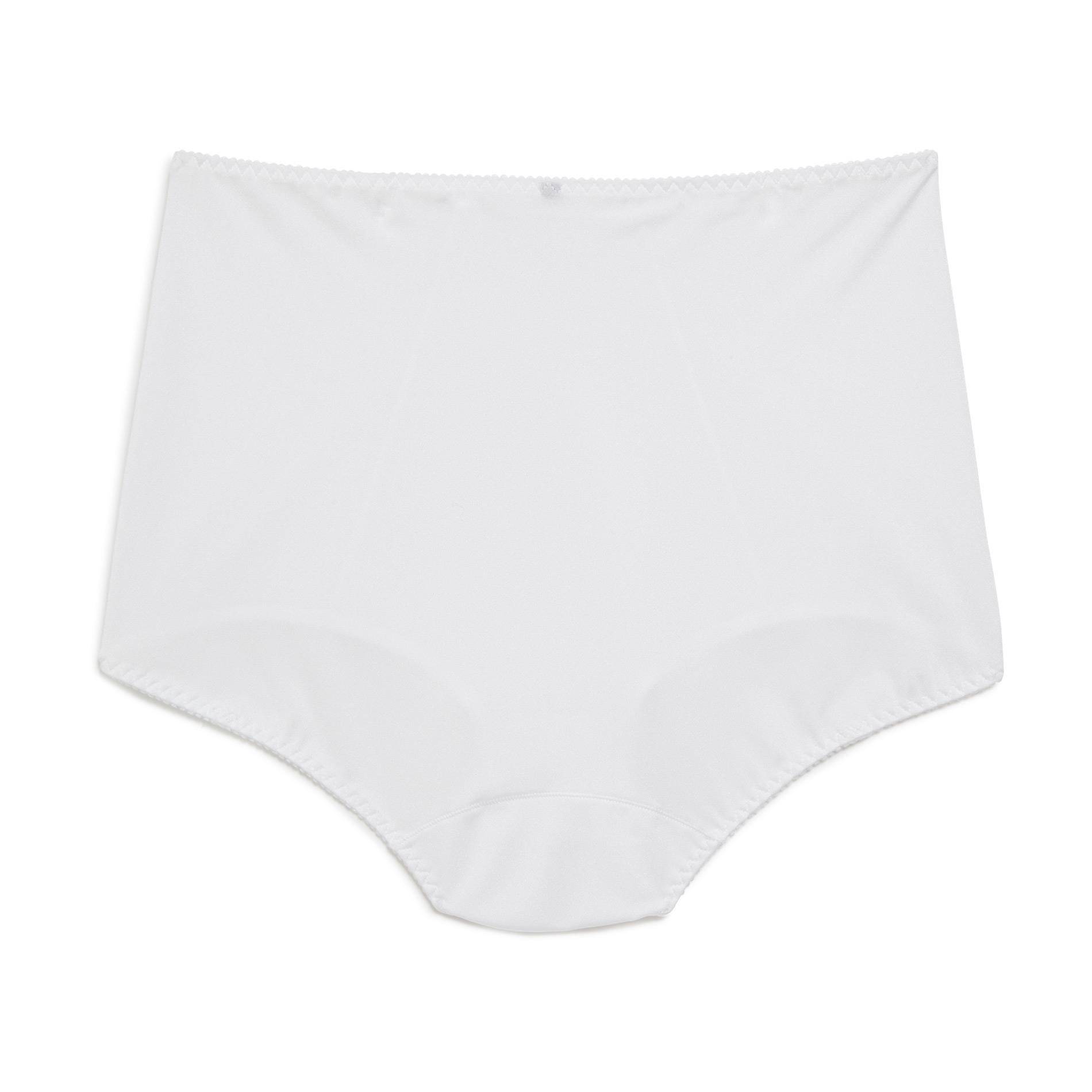 Culotte taille haute ventre plat effet satin&eacute;, Blanc, large image number 1