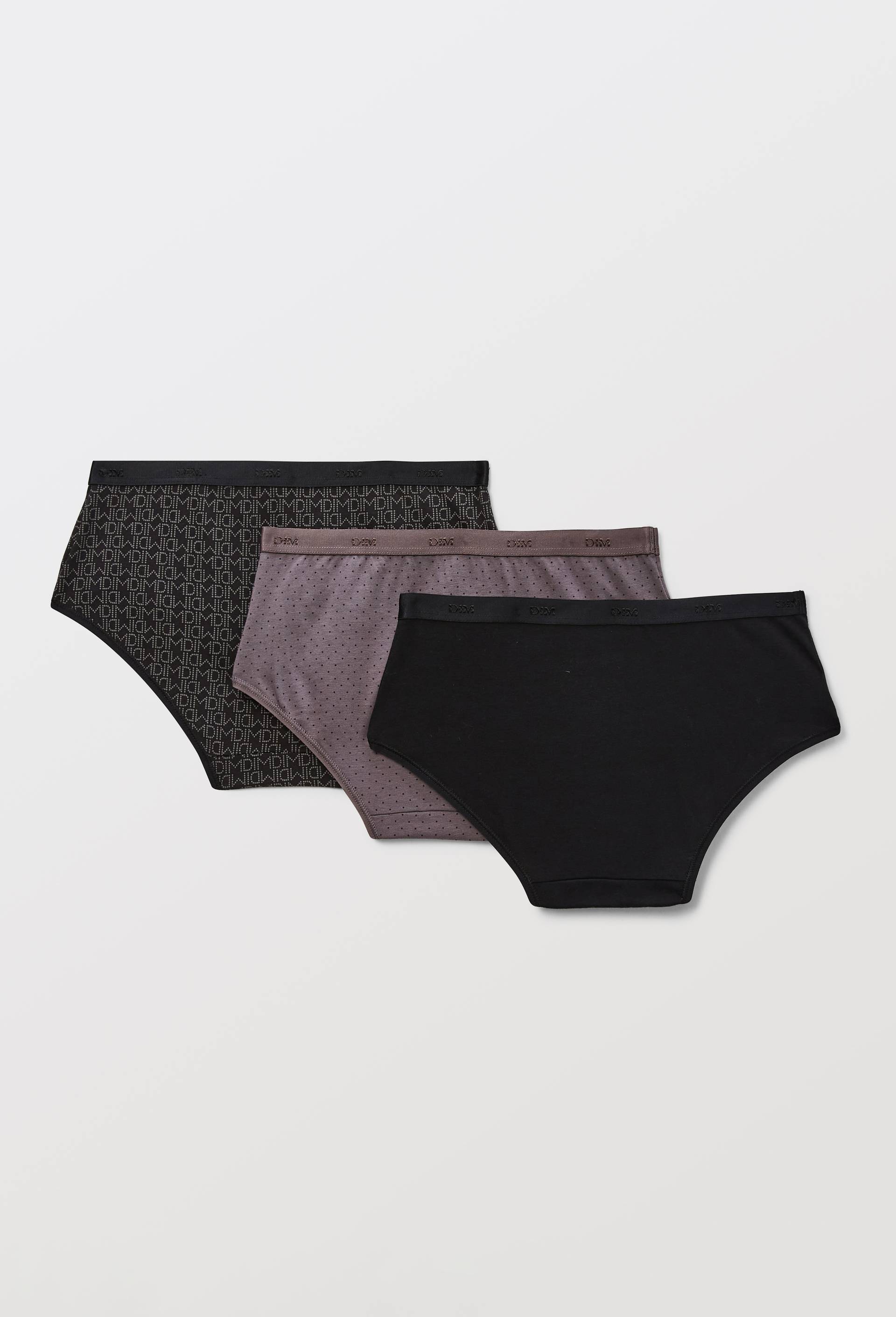 Lot de 3 slips fantaisie en coton POCKET DIM, Noir, large image number 1