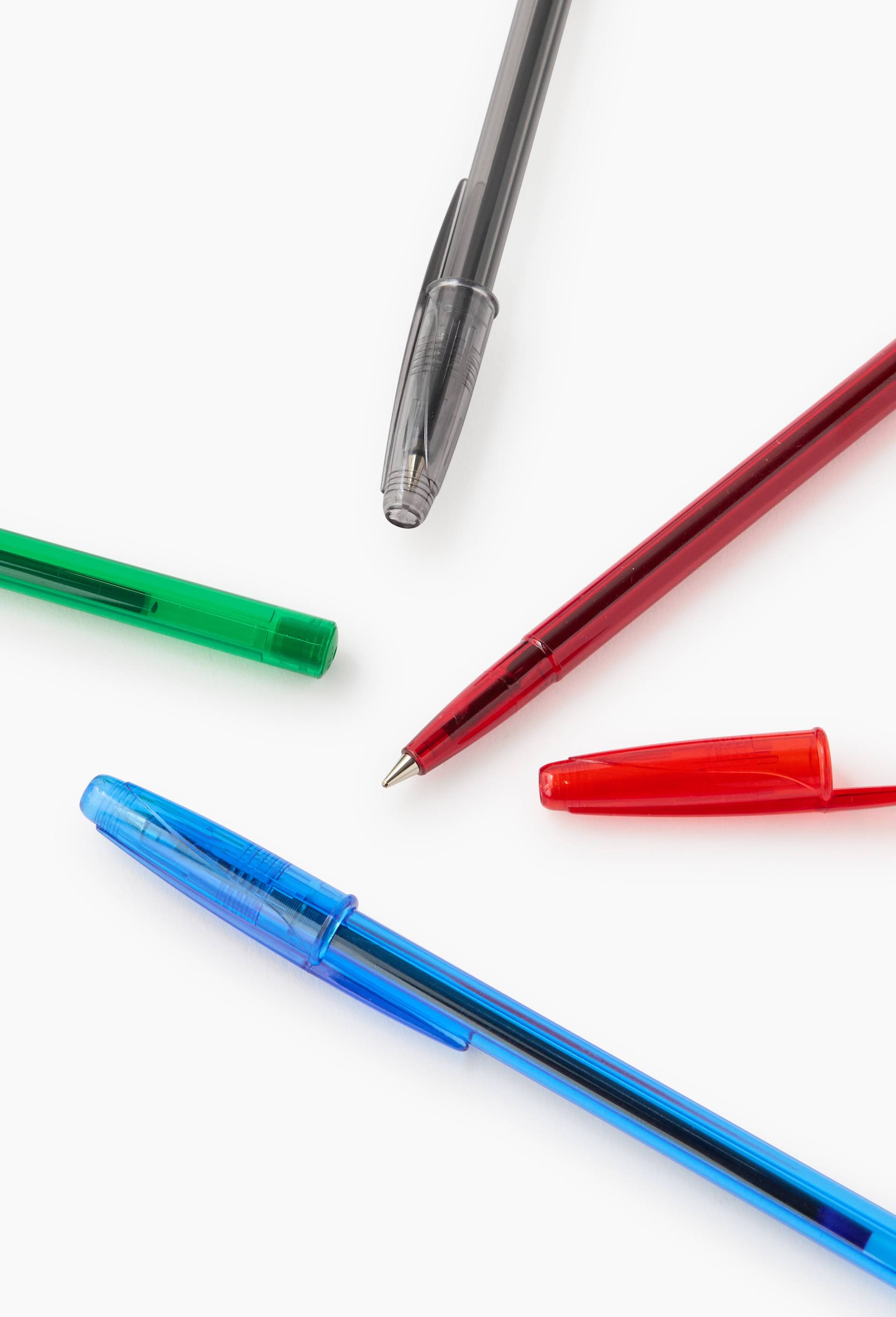 4 Stylos bille bleu, noir, rouge, vert, , large image number 1