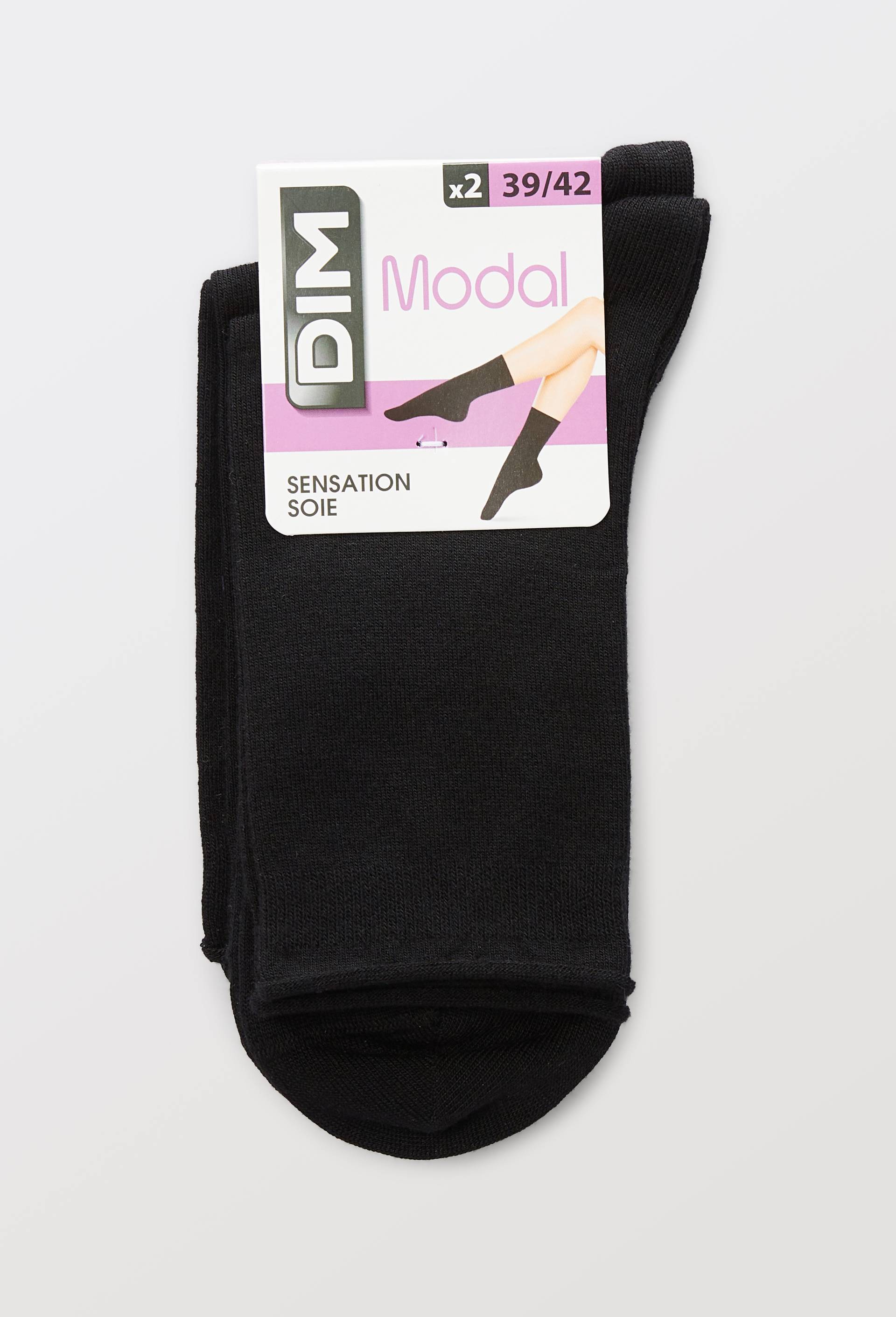 Lot de 2 chaussettes en modal DIM, Noir, large image number 2