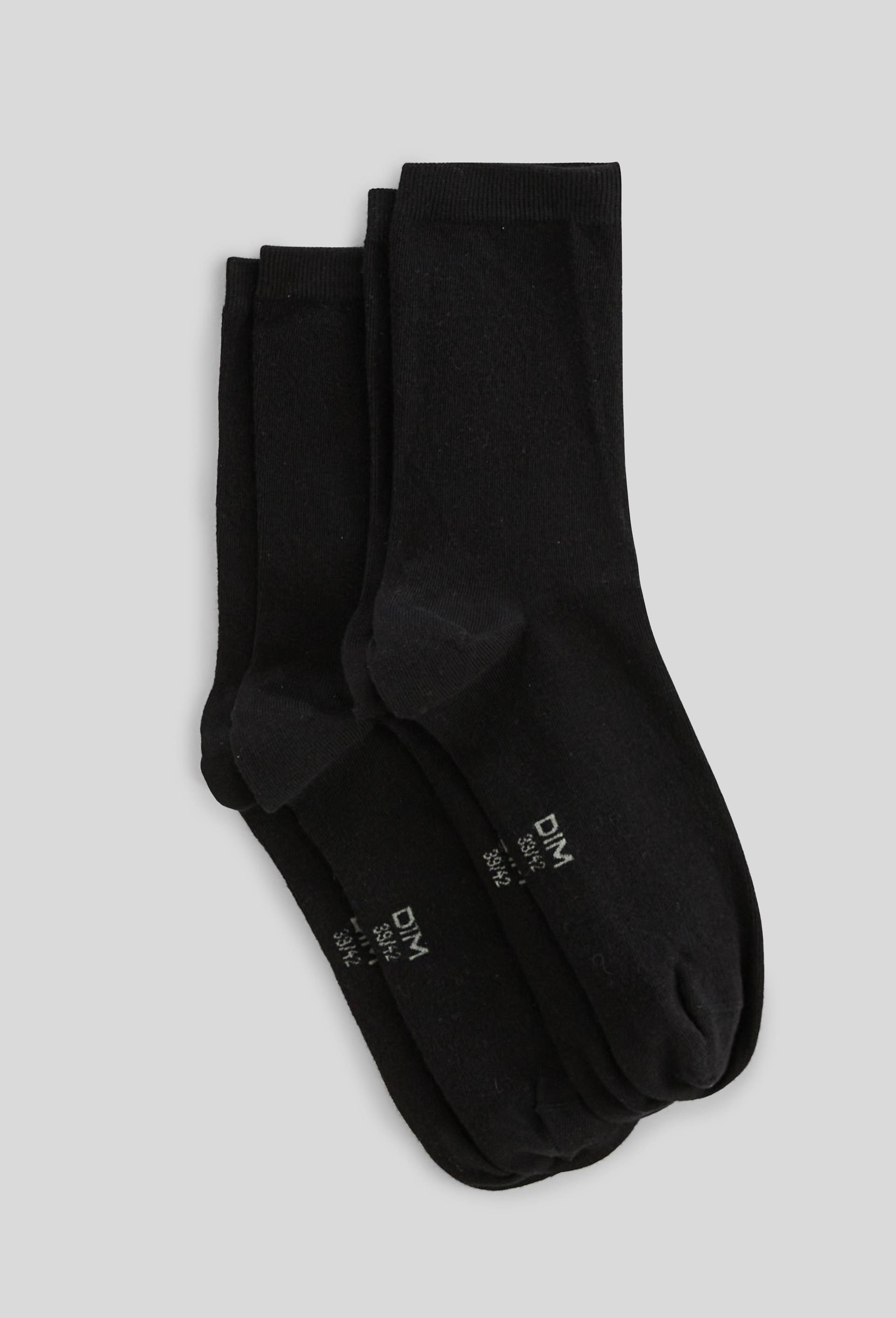 Lot de 2 chaussettes en coton DIM, Noir, large image number 0