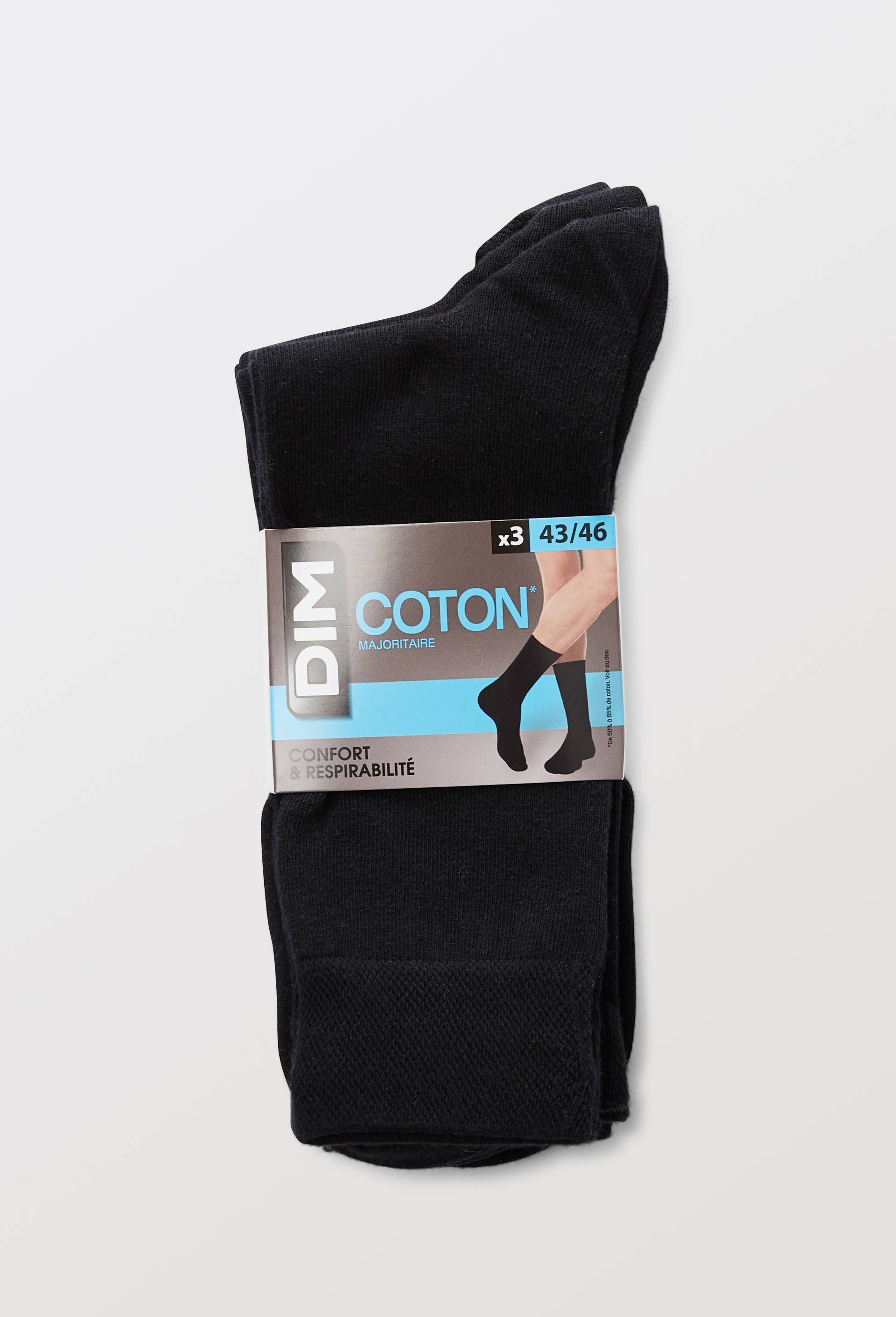 Lot de 3 paires de chaussettes en coton DIM, Noir, large image number 2