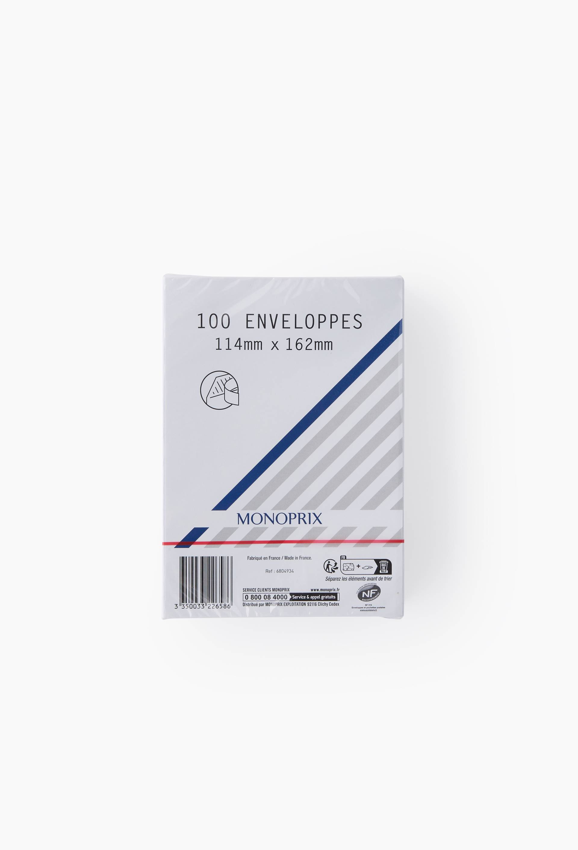 100 enveloppes 11,4x16,2cm, bord autocollant, , large image number 0