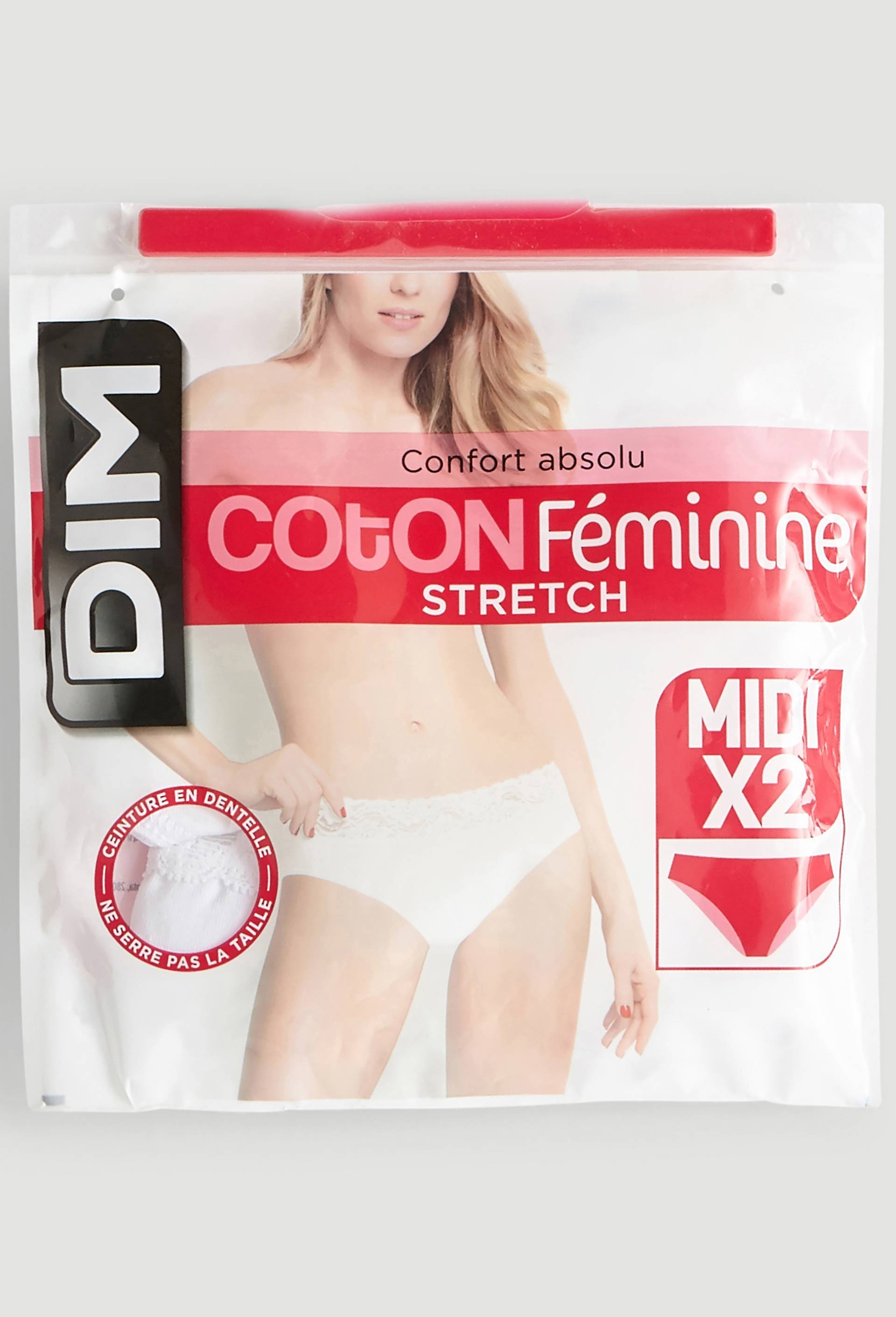 Lot de 2 culottes midi en coton COTON STRECH DIM, Blanc, large image number 0