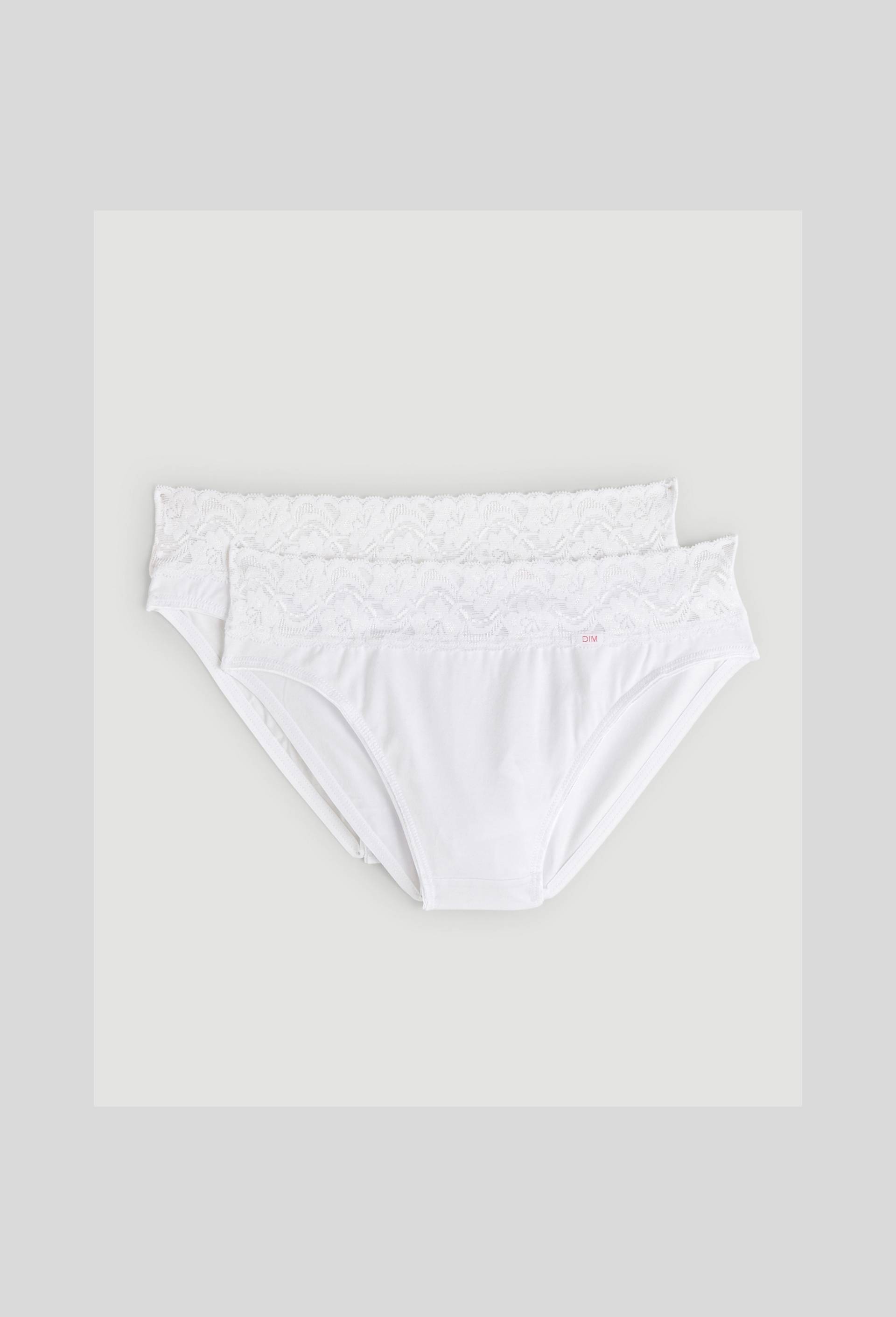 Lot de 2 culottes midi en coton COTON STRECH DIM, Blanc, large image number 1