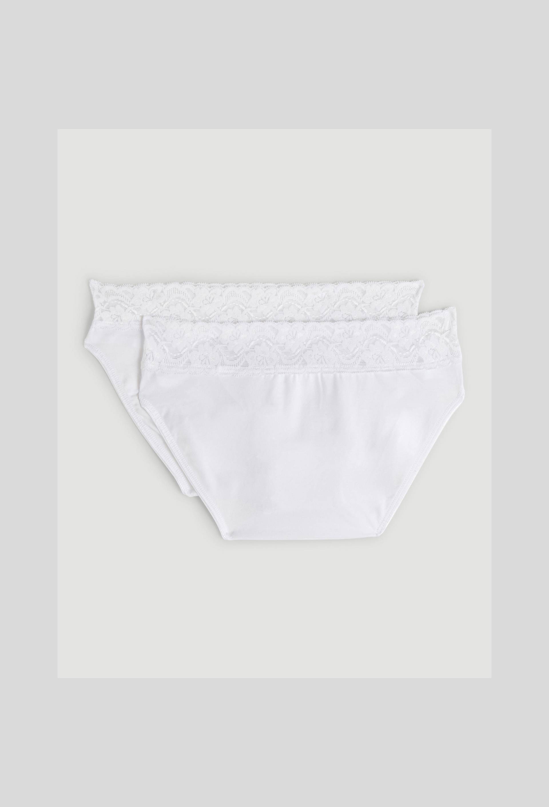 Lot de 2 culottes midi en coton COTON STRECH DIM, Blanc, large image number 2