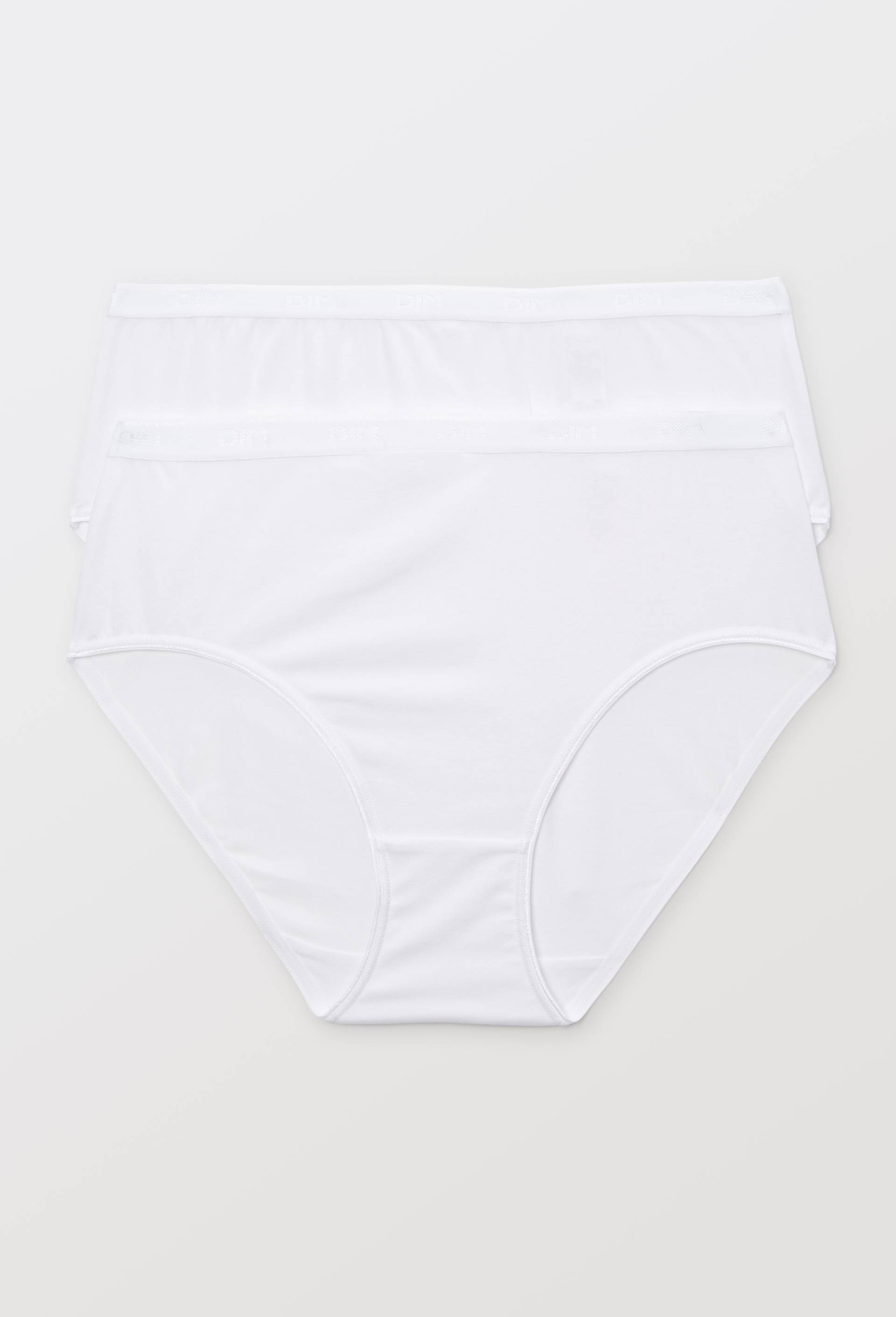 Lot de 2 culottes maxi en coton BIO STRETCH DIM, Blanc, large image number 0.0