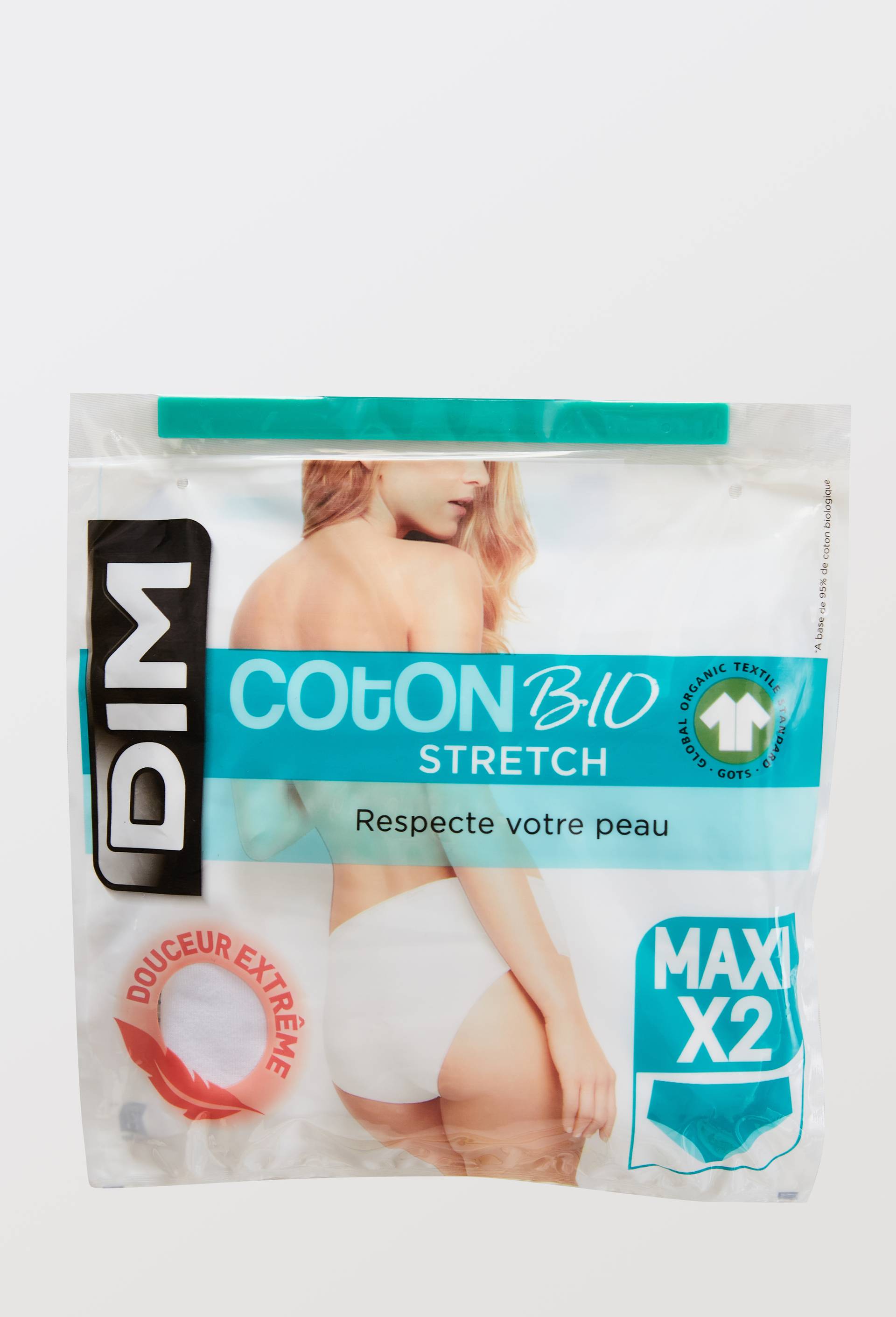 Lot de 2 culottes maxi en coton BIO STRETCH DIM, Blanc, large image number 2