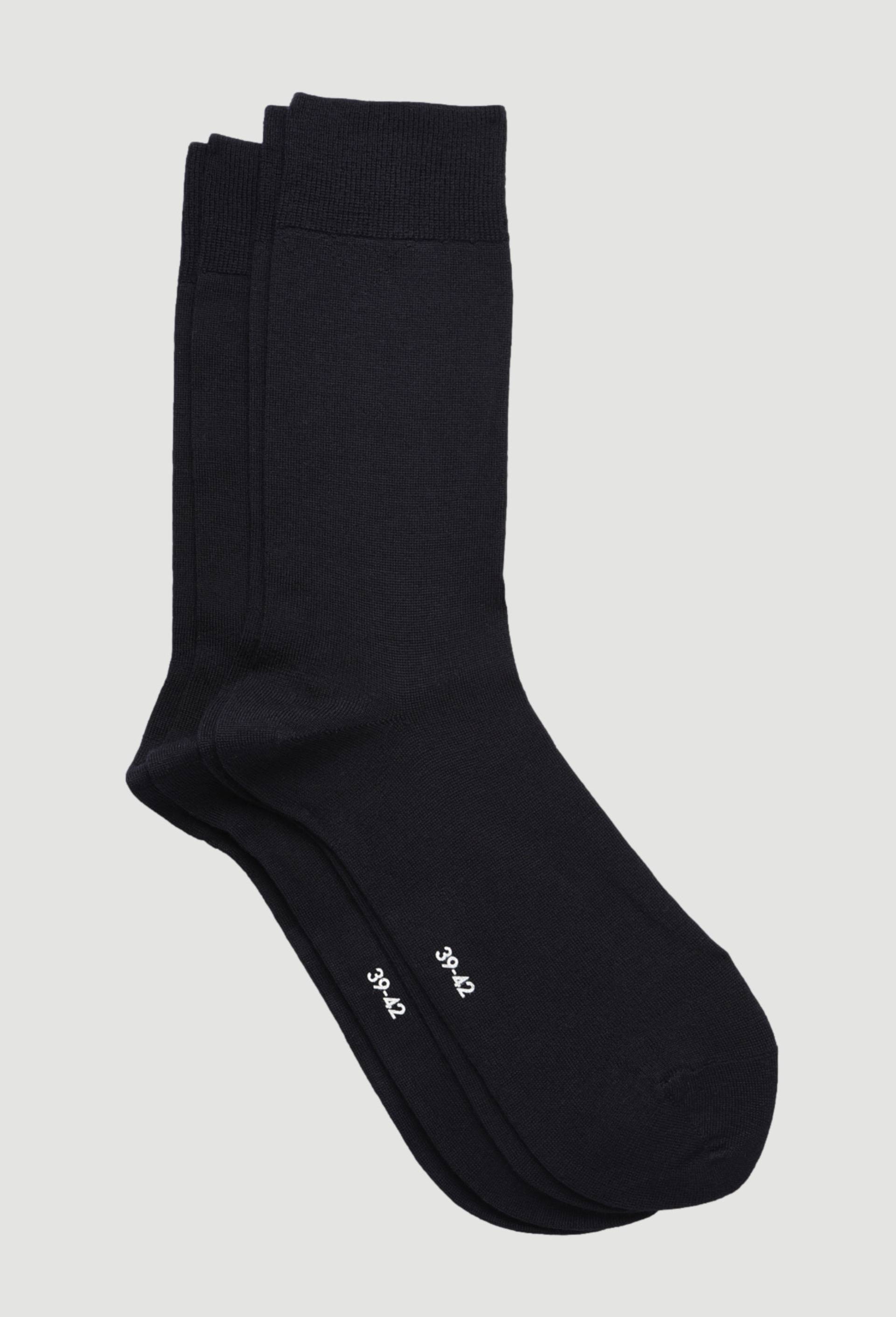 Lot de 2 paires de chaussettes en laine, Bleu fonc&eacute;, large image number 0