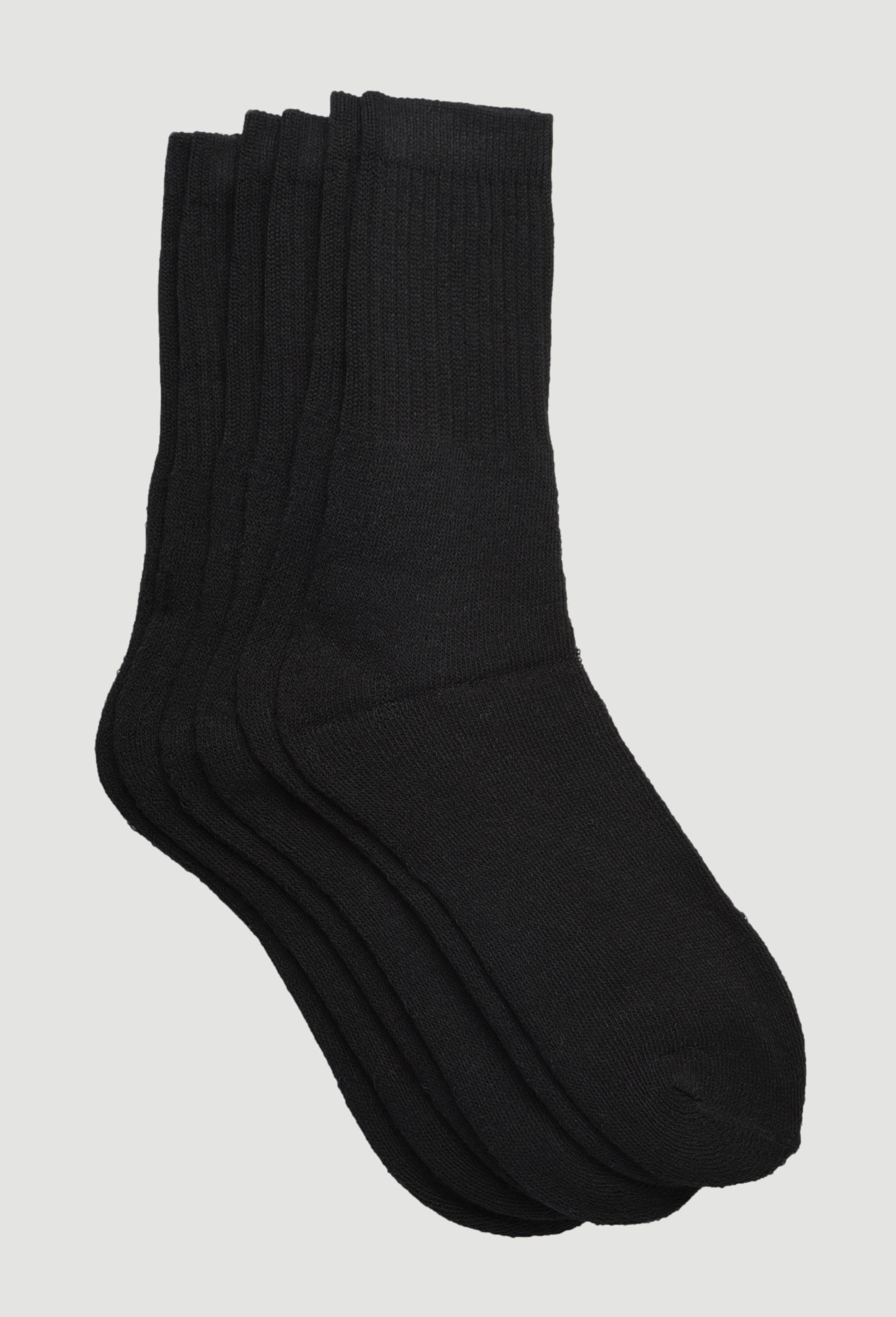 Lot de 3 paires de chaussettes en coton de SPORT, certifié OEKO-TEX, Noir, swatch image