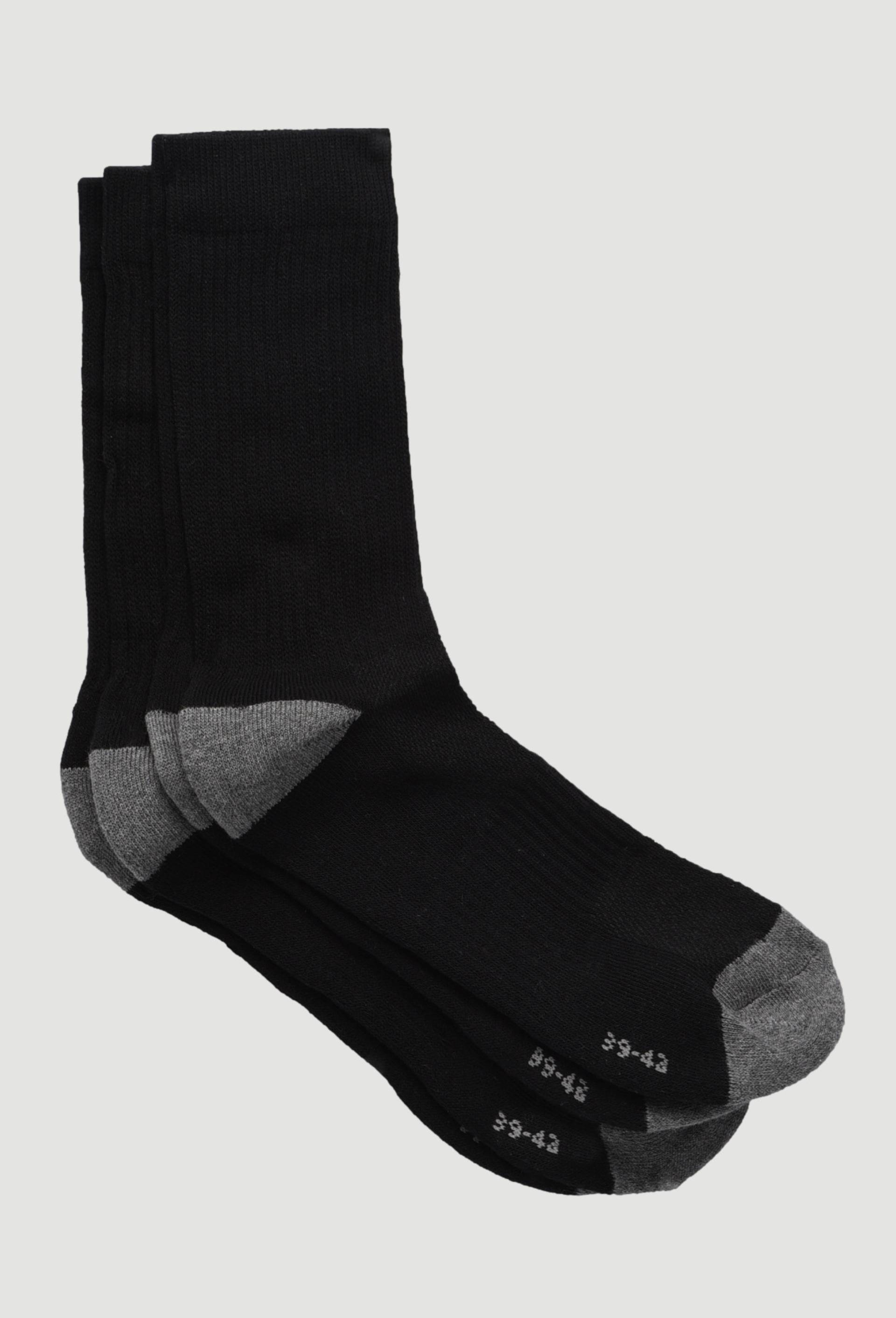 Lot de 2 paires de chaussettes en coton de SPORT, certifié OEKO-TEX, Noir, swatch image