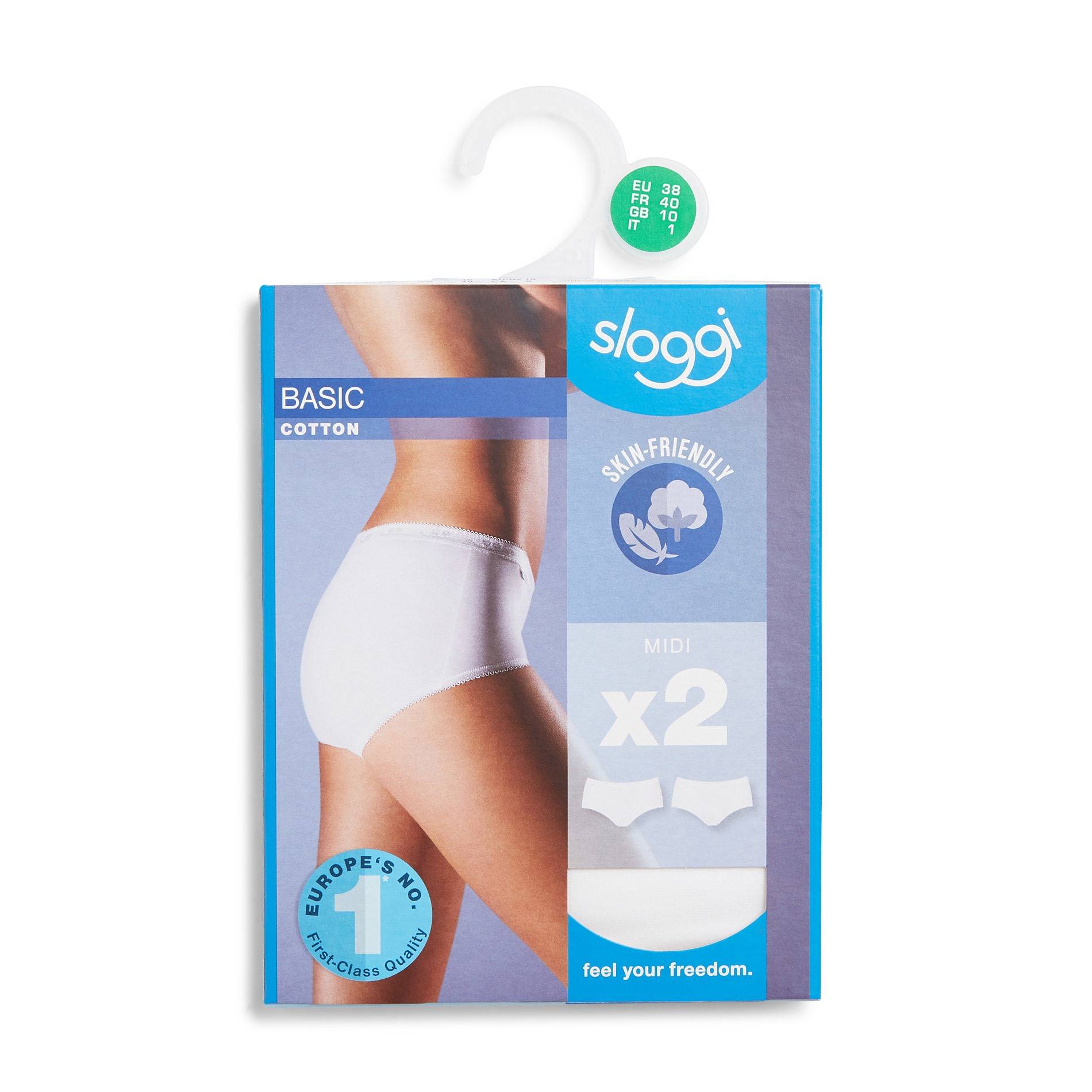 Lot de 2 culottes midi en coton Sloggi, Blanc, large image number 0