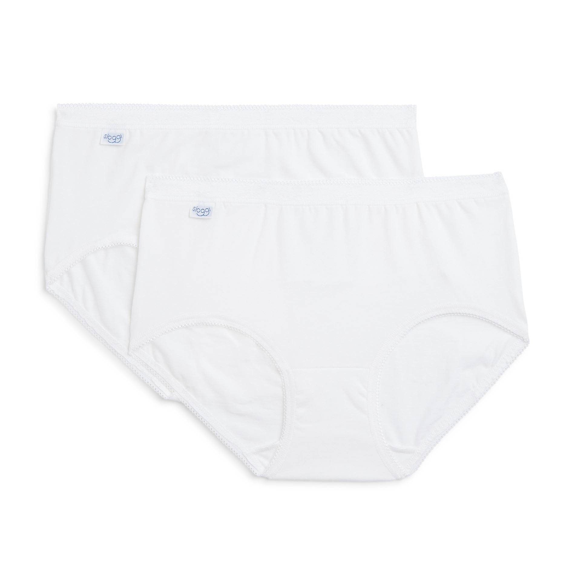 Lot de 2 culottes midi en coton Sloggi, Blanc, large image number 1
