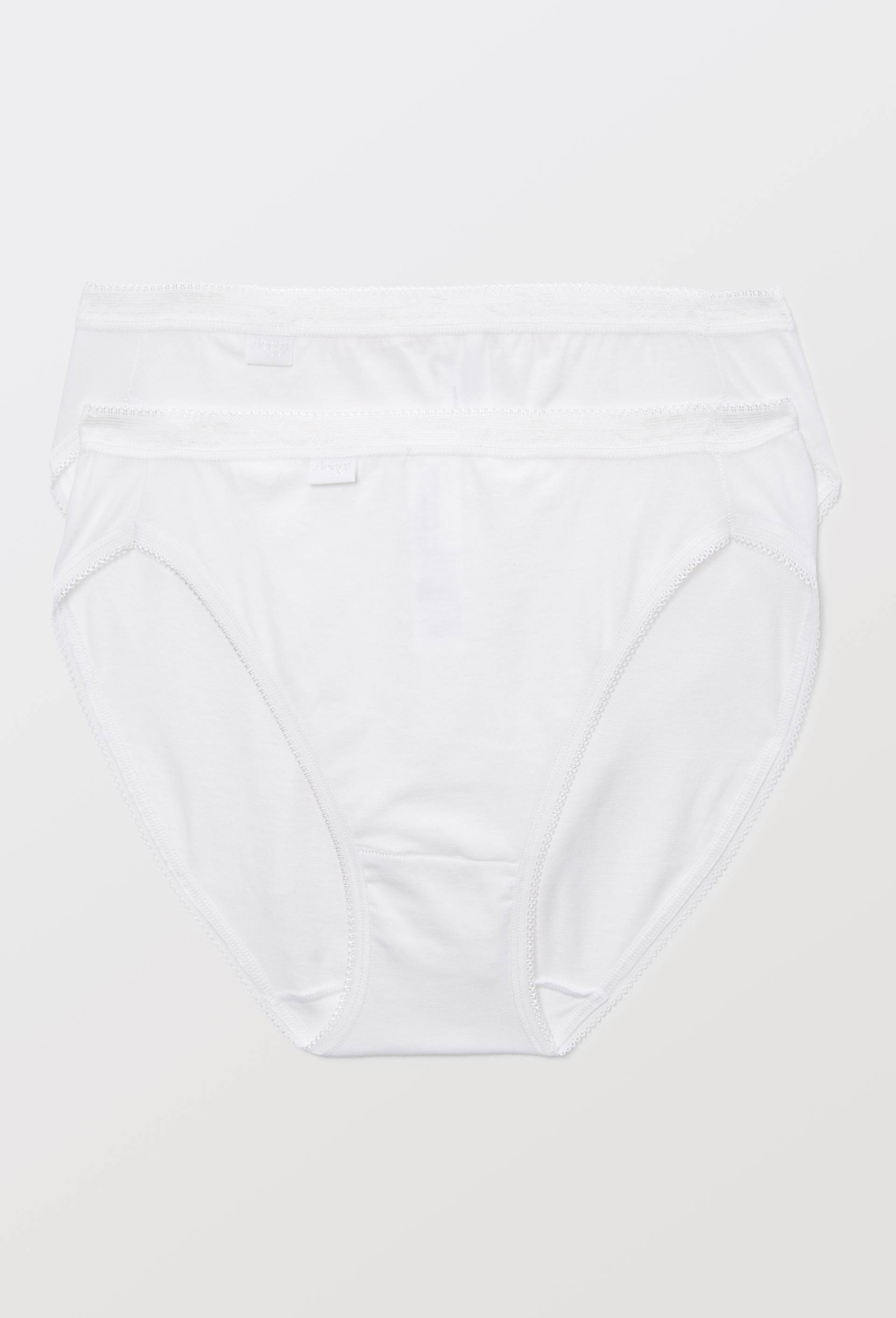 Lot de 2 culottes &eacute;chancr&eacute;es en coton Sloggi, Blanc, large image number 0