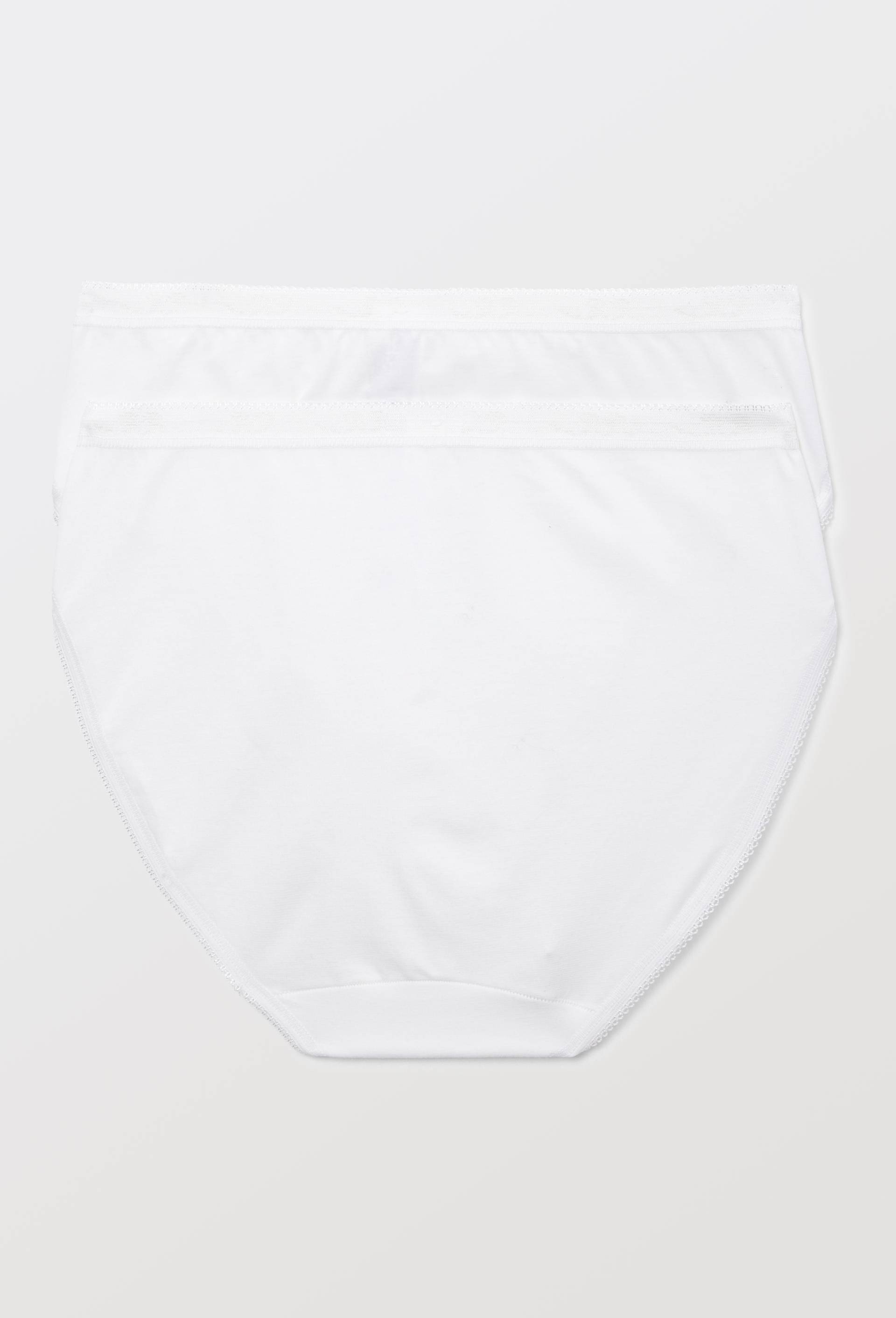Lot de 2 culottes &eacute;chancr&eacute;es en coton Sloggi, Blanc, large image number 1.0