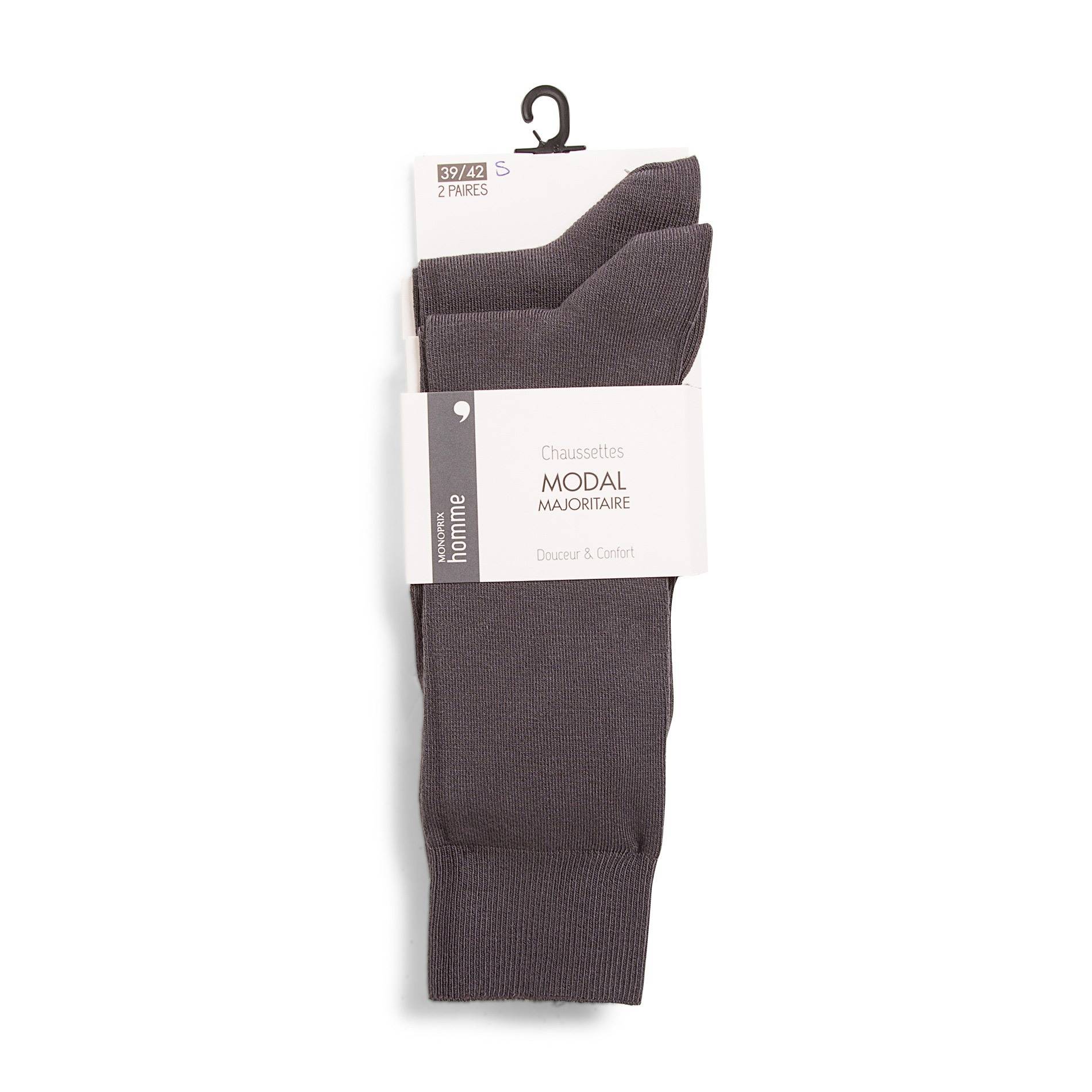 Lot de 2 paires de chaussettes en modal, Gris, large image number 0