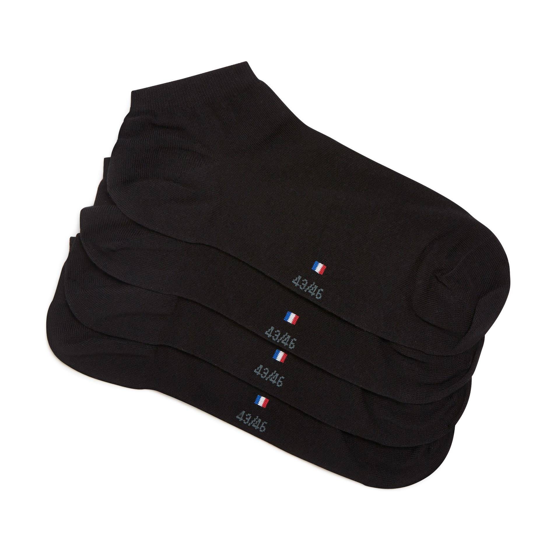 Lot de 2 paires de chaussettes invisible - FABRICATION FRANCAISE, Noir, large image number 1.0