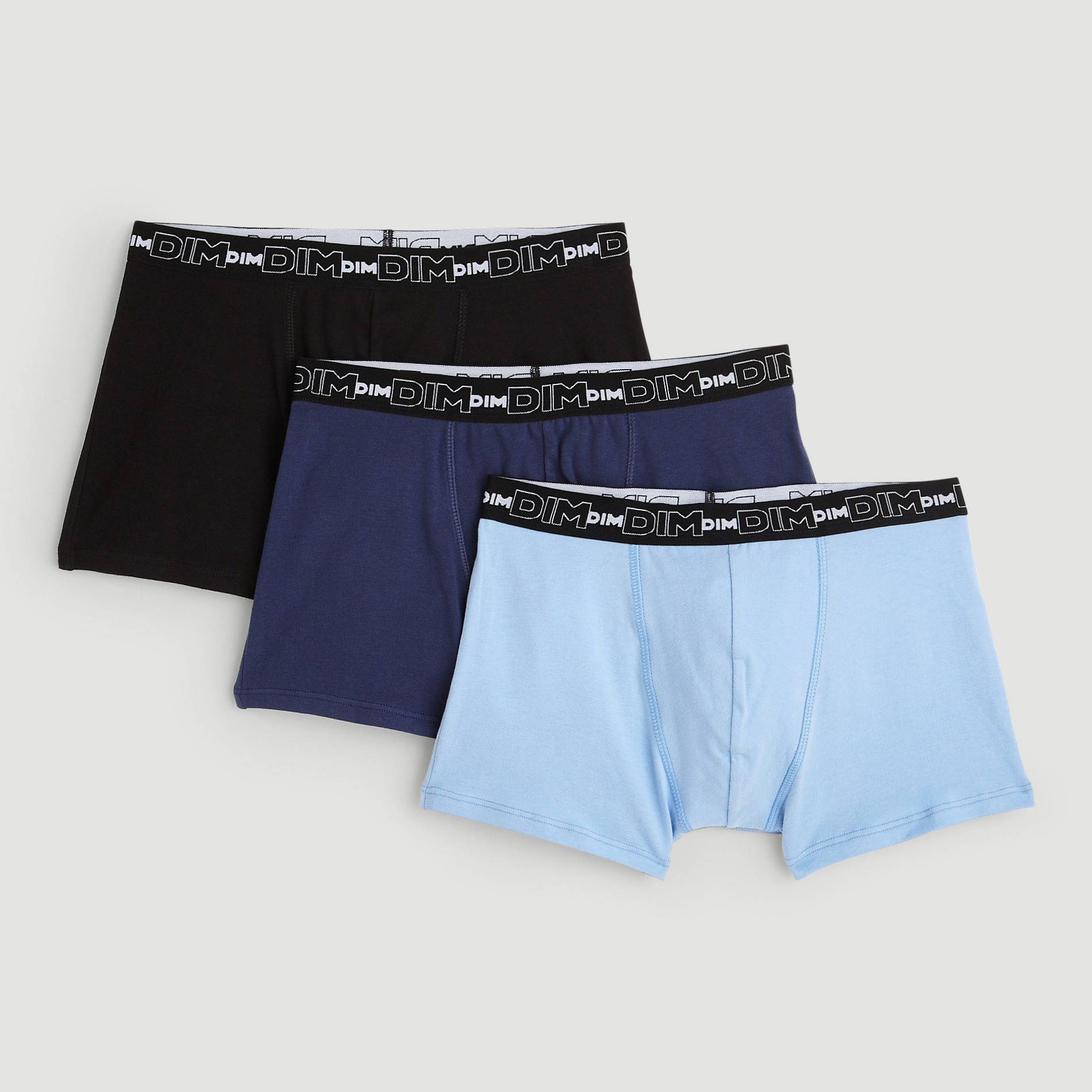 Lot de 3 boxers en coton MULTIPACK DIM, Bleu, swatch image