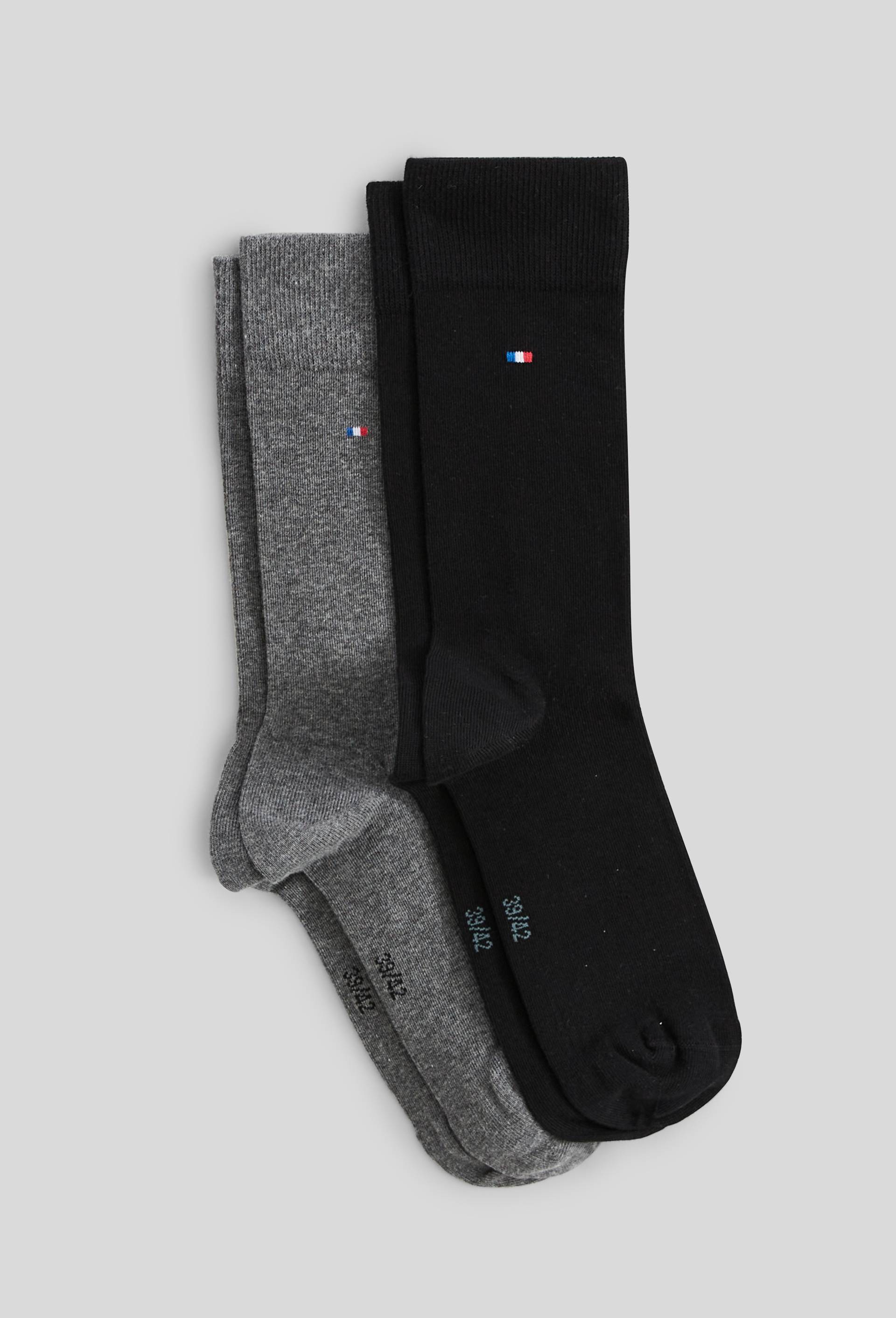 Lot de 2 paires de chaussettes en coton Fabrication Fran&ccedil;aise, Gris fonc&eacute;, large image number 0