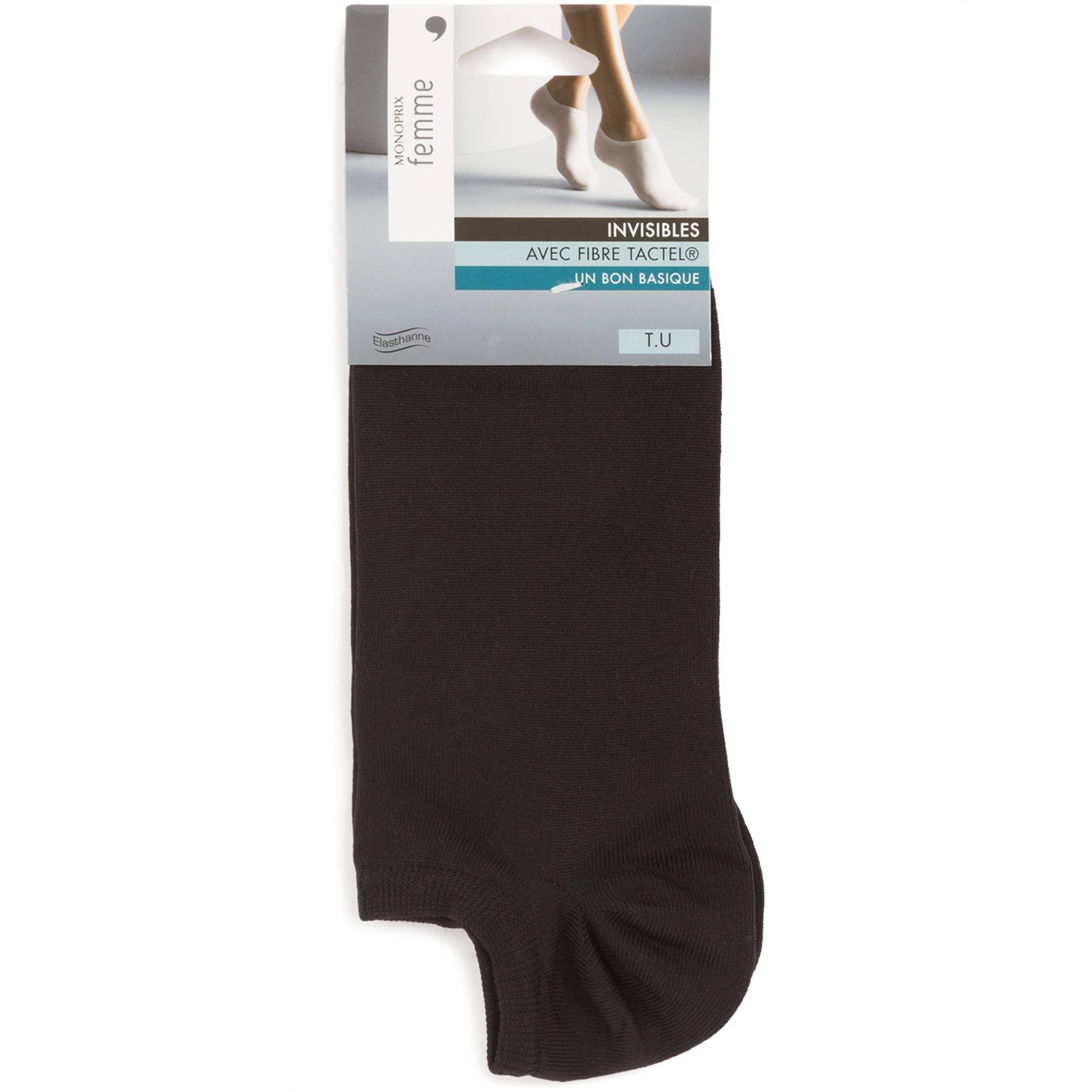 Chaussettes invisible fibre tactel, noir, Noir, large image number 1.0