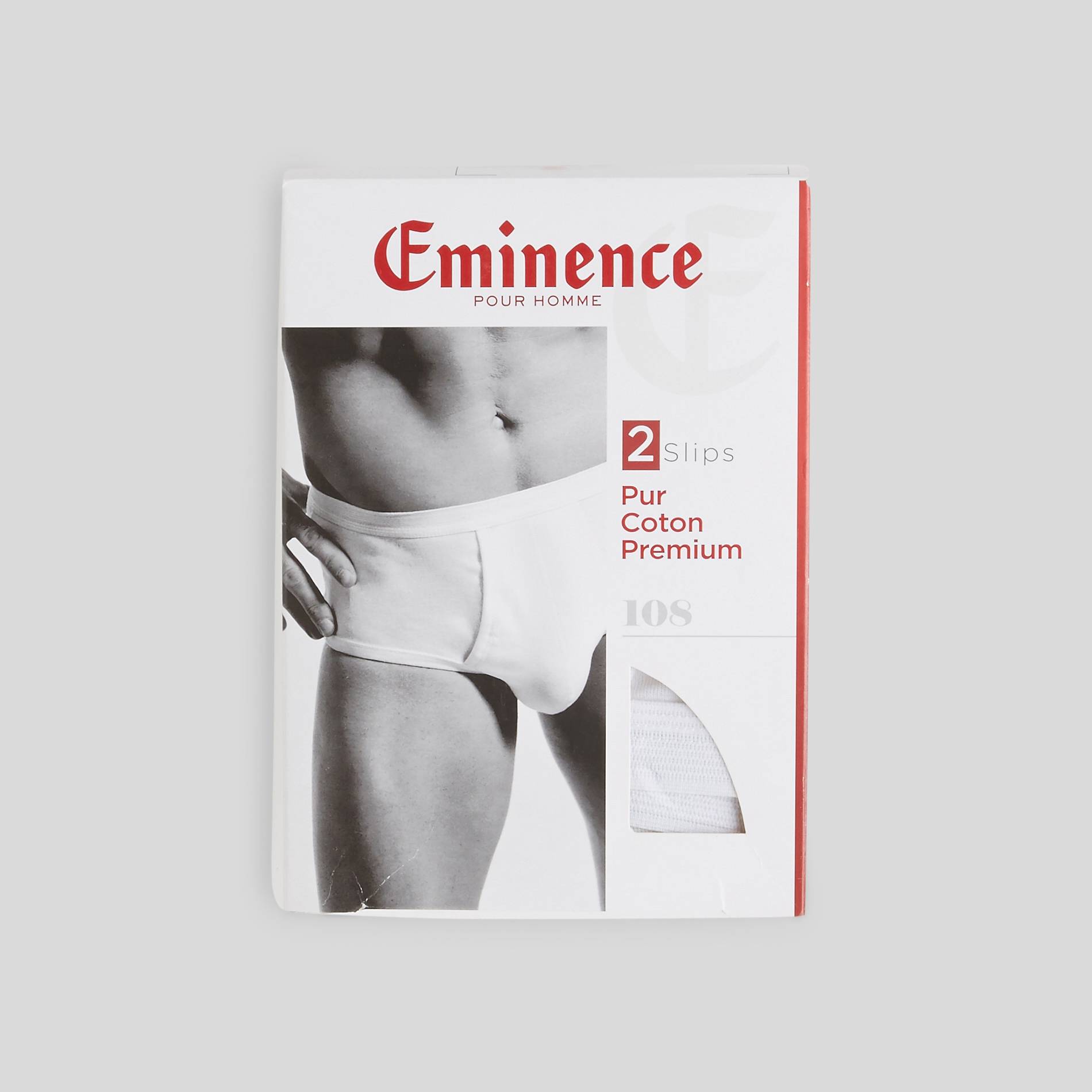 Lot de 2 slips taille haute ouvert c&ocirc;te fine en coton Eminence, certifi&eacute; OEKO-TEX, Blanc, large image number 0