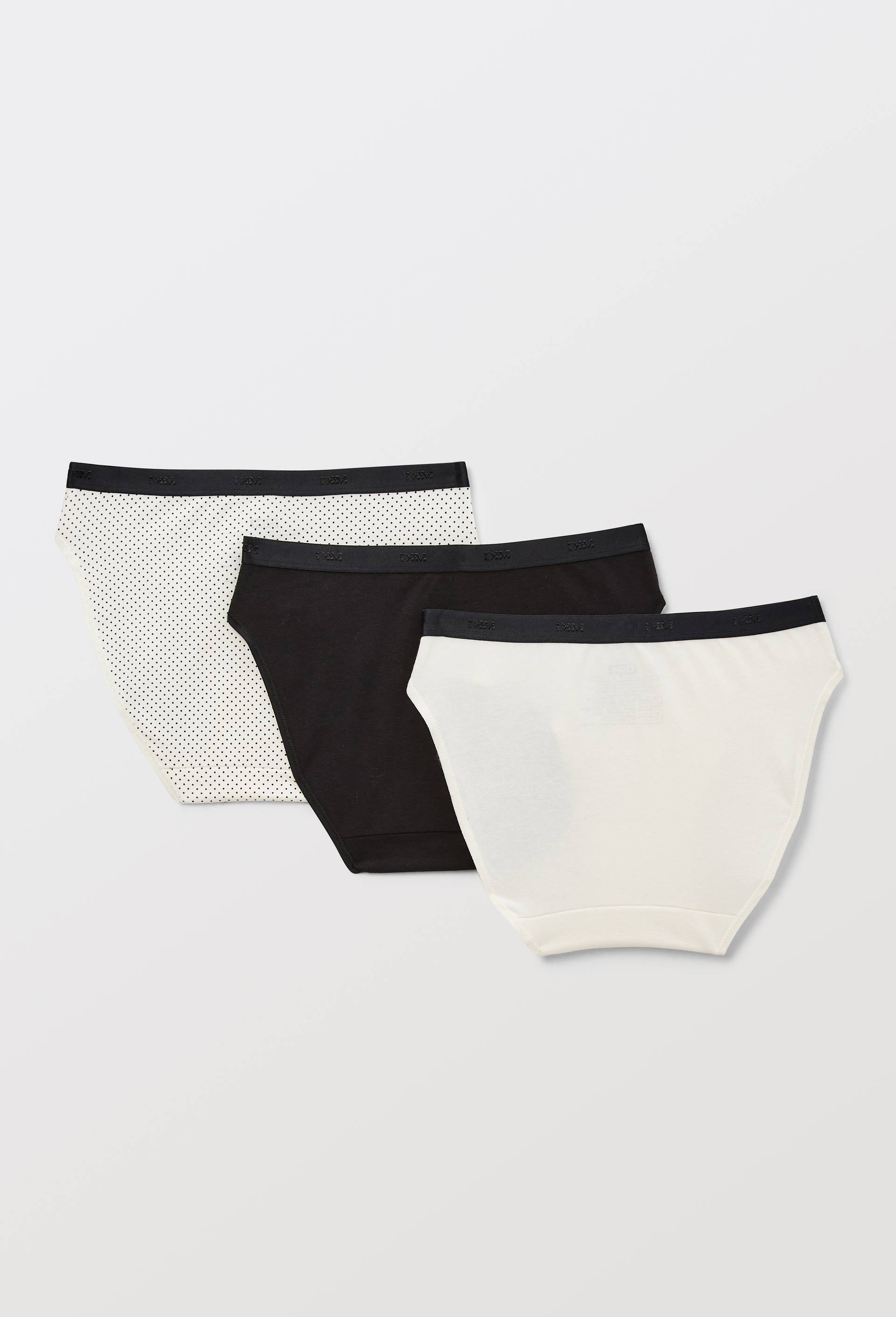 Lot de 3 slips fantaisie en coton POCKET DIM, Ecru, large image number 1