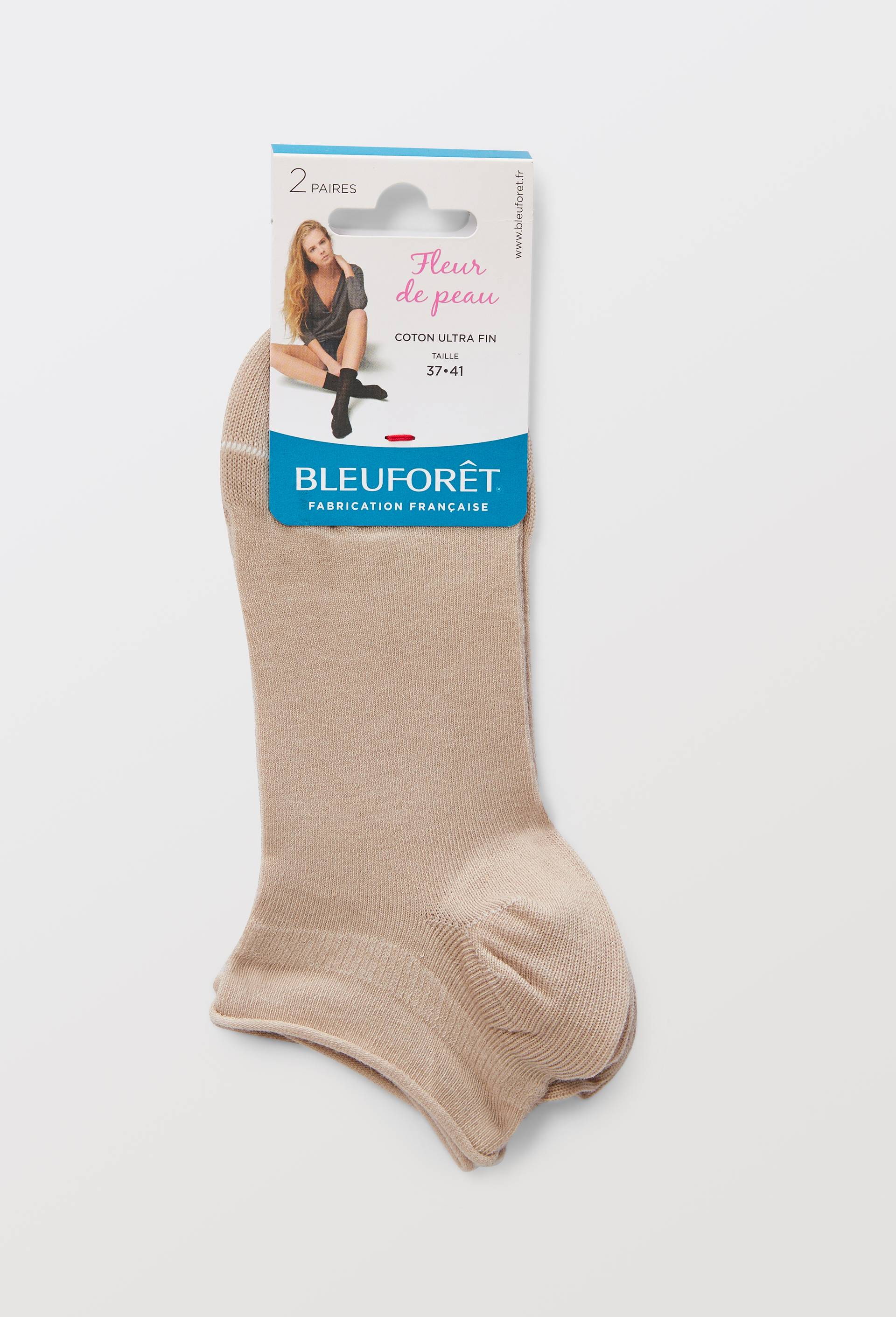 Lot de 2 socquettes en coton Bleufor&ecirc;t, Beige clair, large image number 2