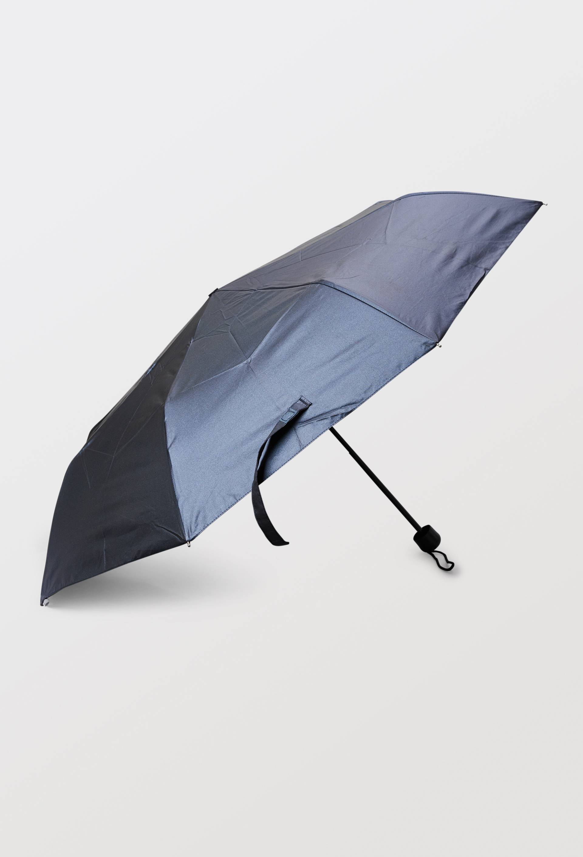 Parapluie manuel petit format iris&eacute;, Bleu fonc&eacute;, large image number 1