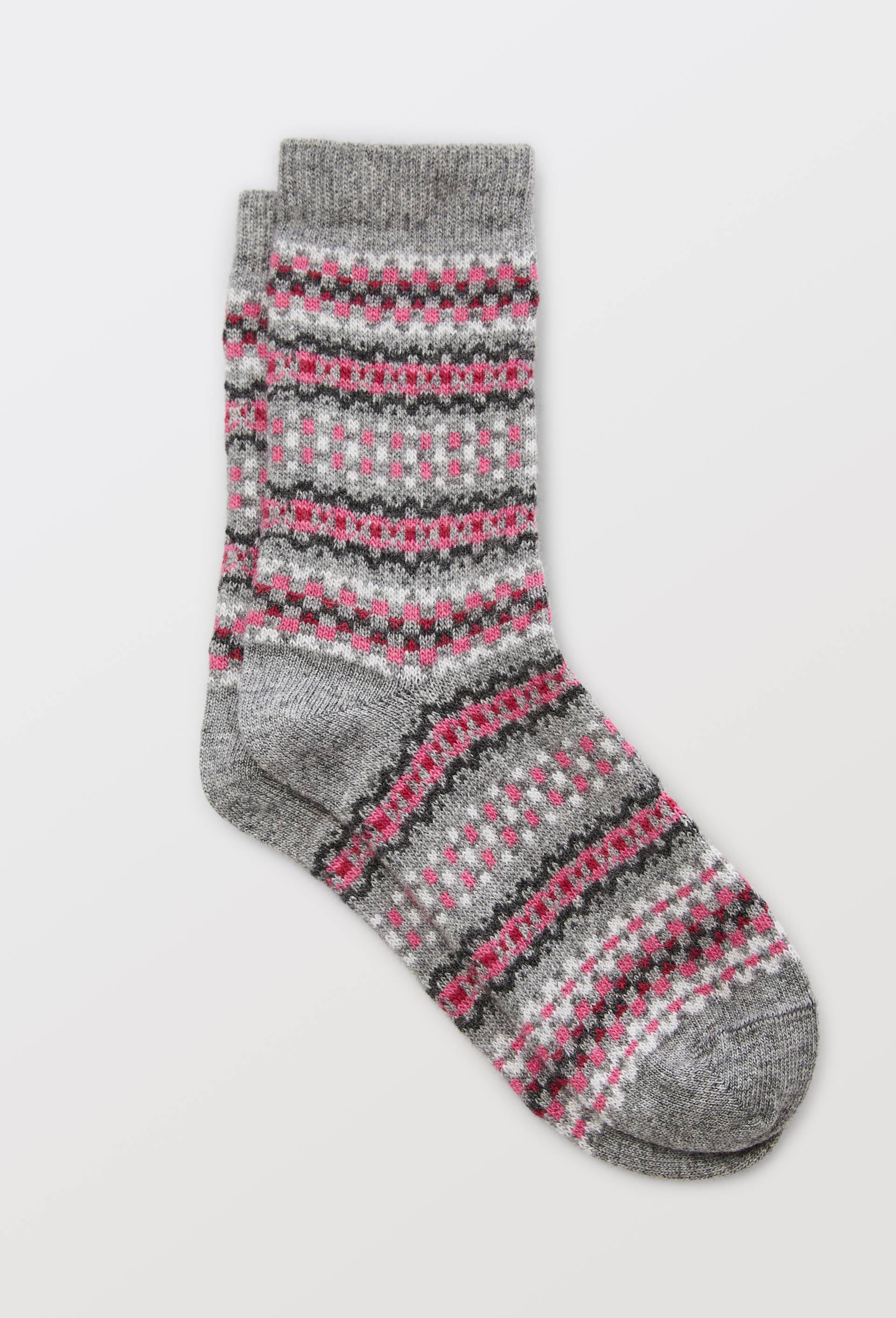 Paire de chaussettes fantaisie contenant du cachemire Bleufor&ecirc;t, Gris fonc&eacute;, large image number 0.0