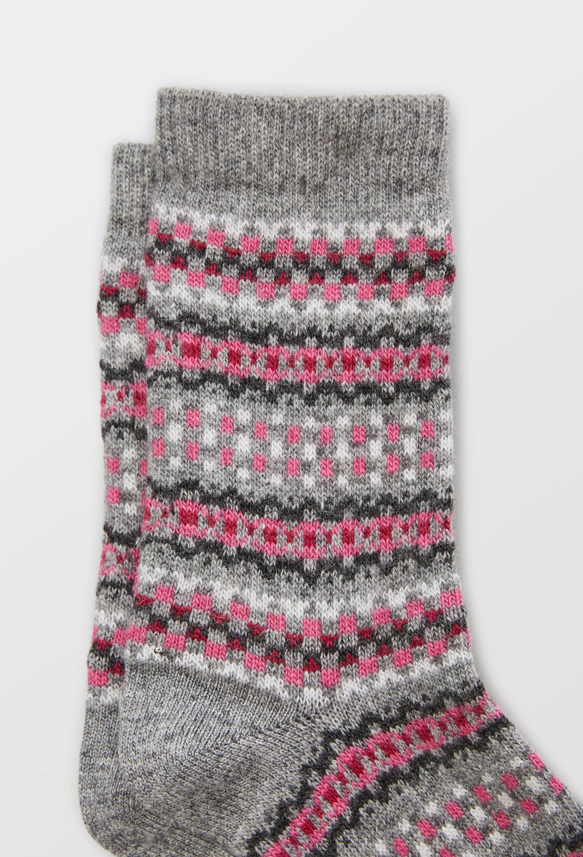 Paire de chaussettes fantaisie contenant du cachemire Bleufor&ecirc;t, Gris fonc&eacute;, large image number 1.0
