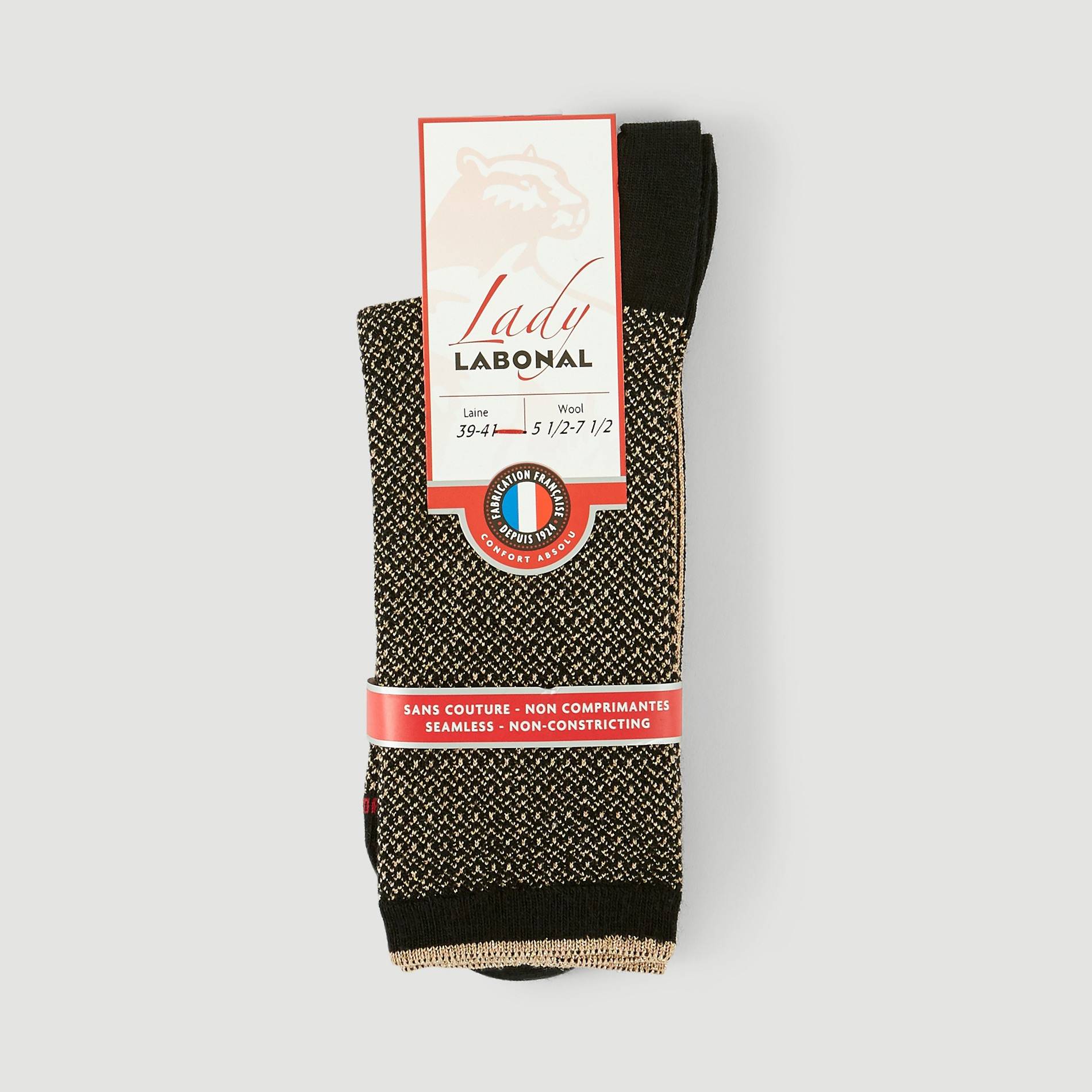 Paire de chaussettes en laine brillante Labonal, Rose, large image number 0