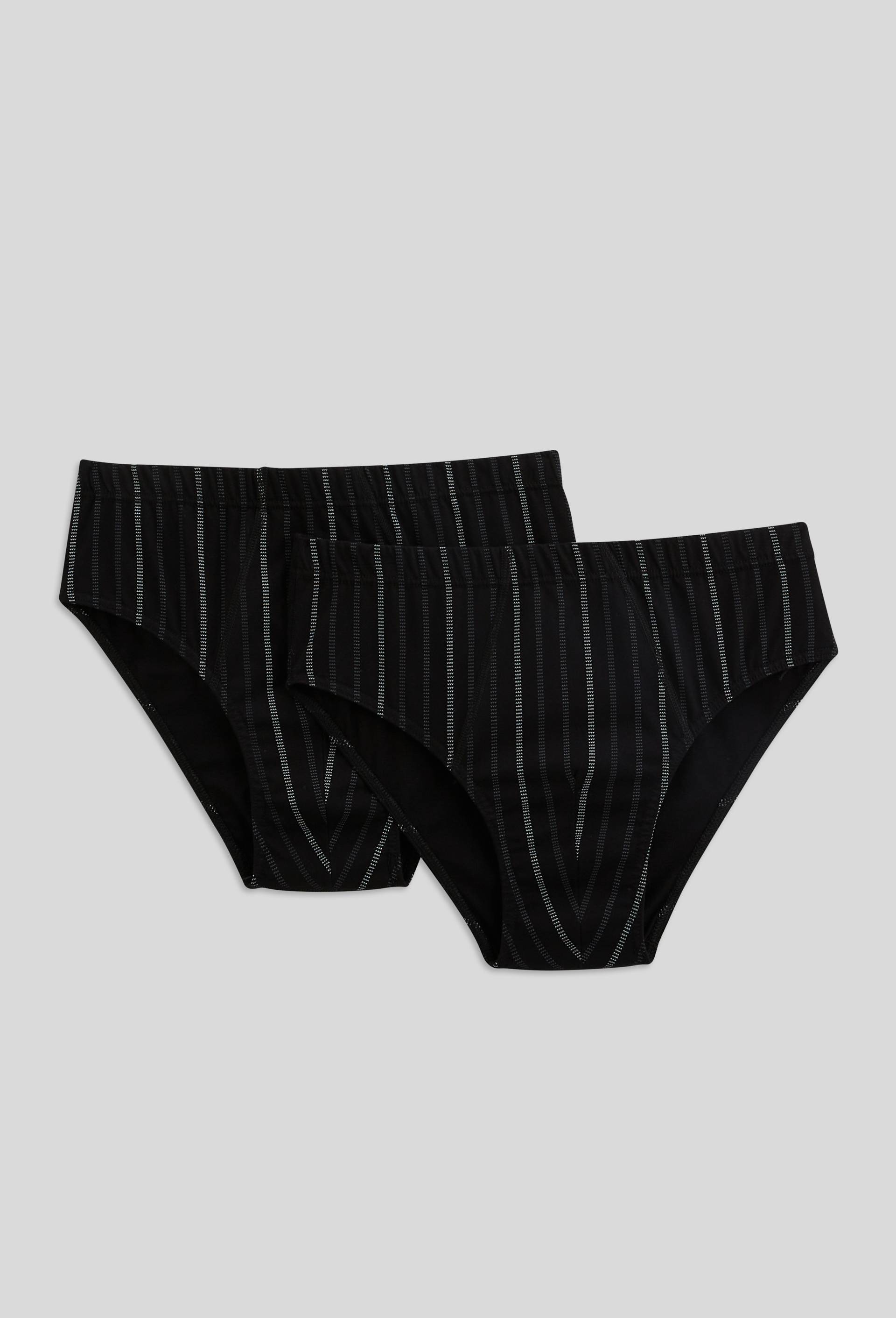 Lot de 2 slips fantaisie en coton BIO, certifié OEKO-TEX, Noir, swatch image