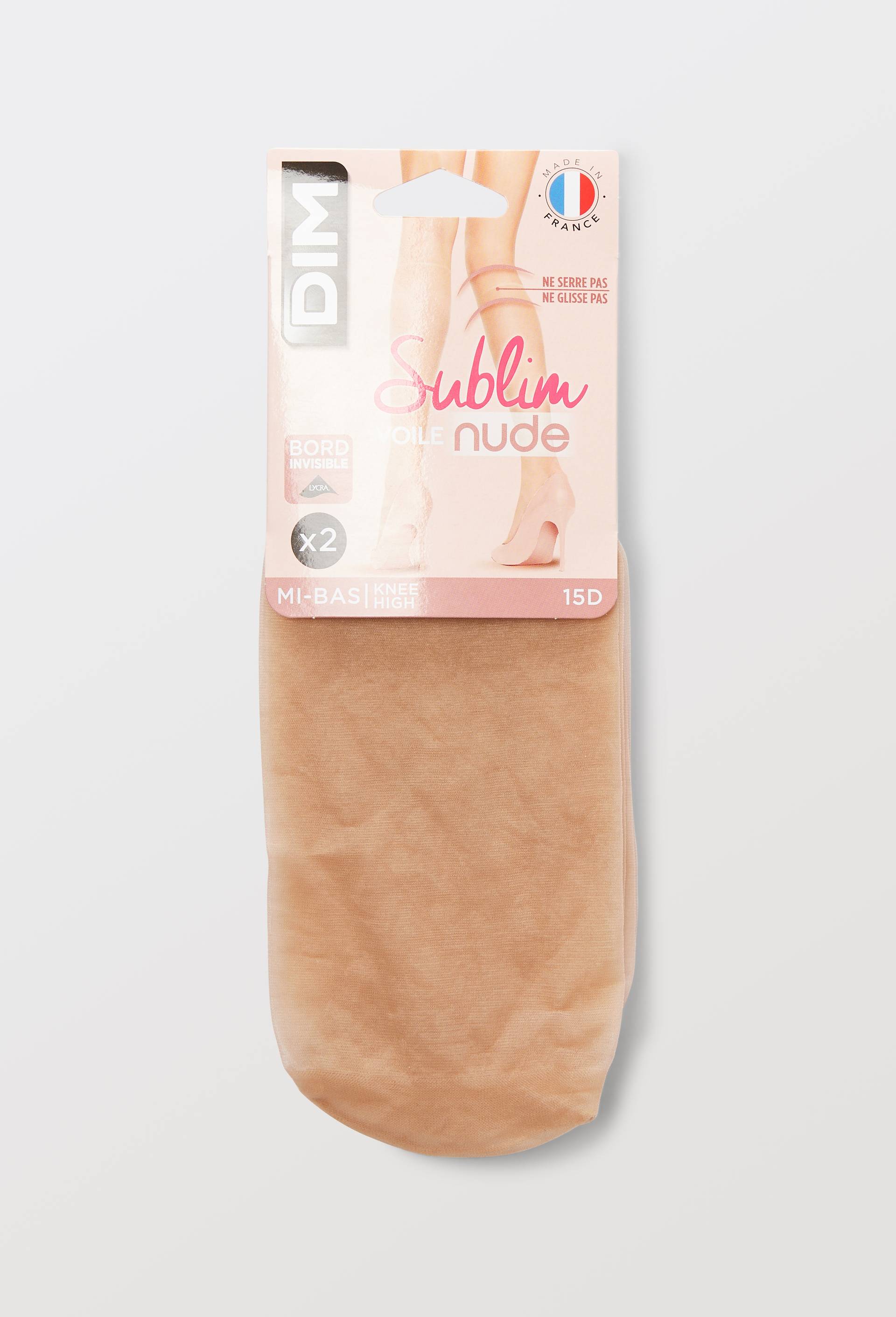Lot de 2 mi bas voile SUBLIM effet nude DIM, certifi&eacute; OEKO-TEX, Beige, large image number 1.0