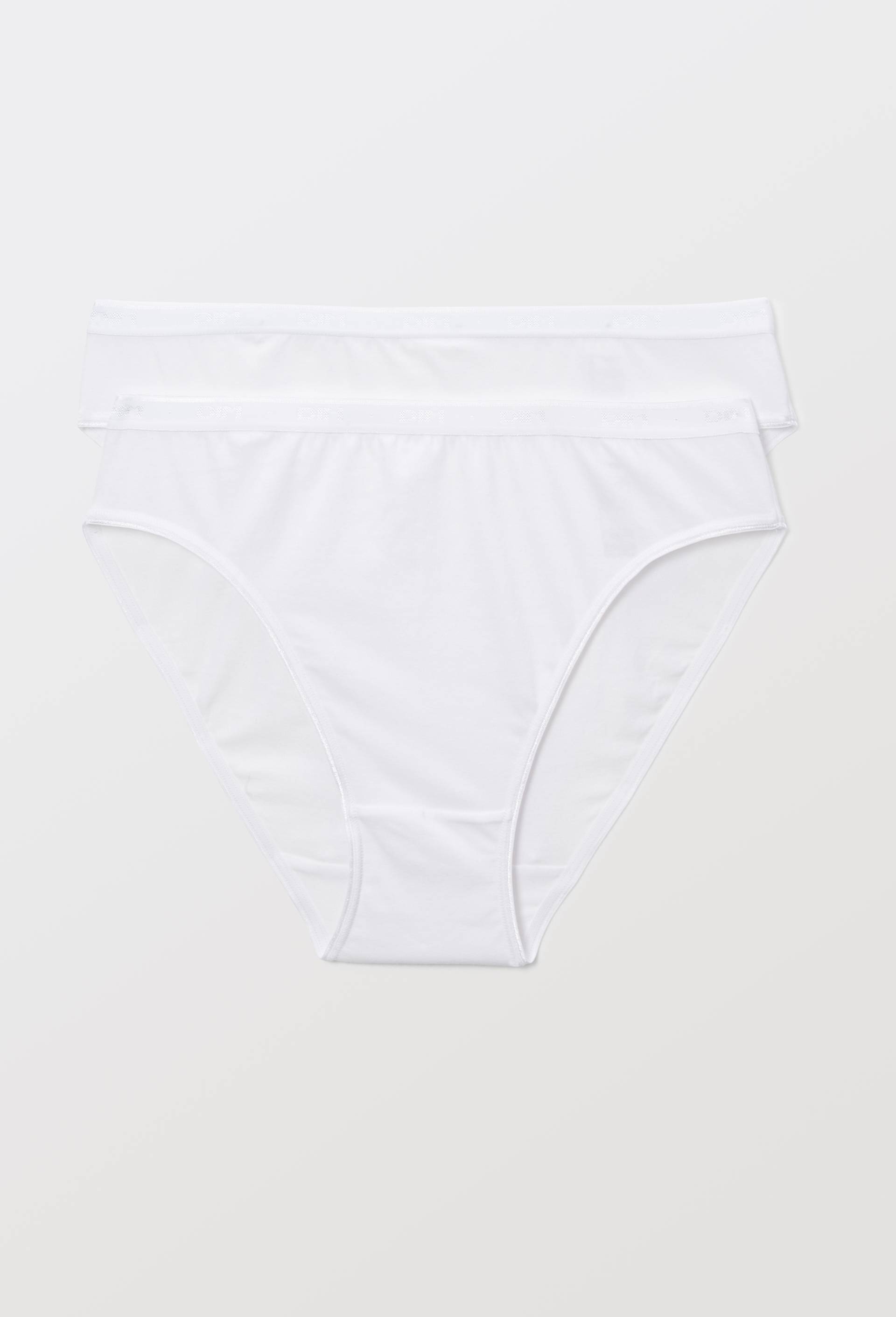 Lot de 2 culottes midi coton BIO DIM, certifi&eacute; OEKO-TEX, Blanc, large image number 0.0