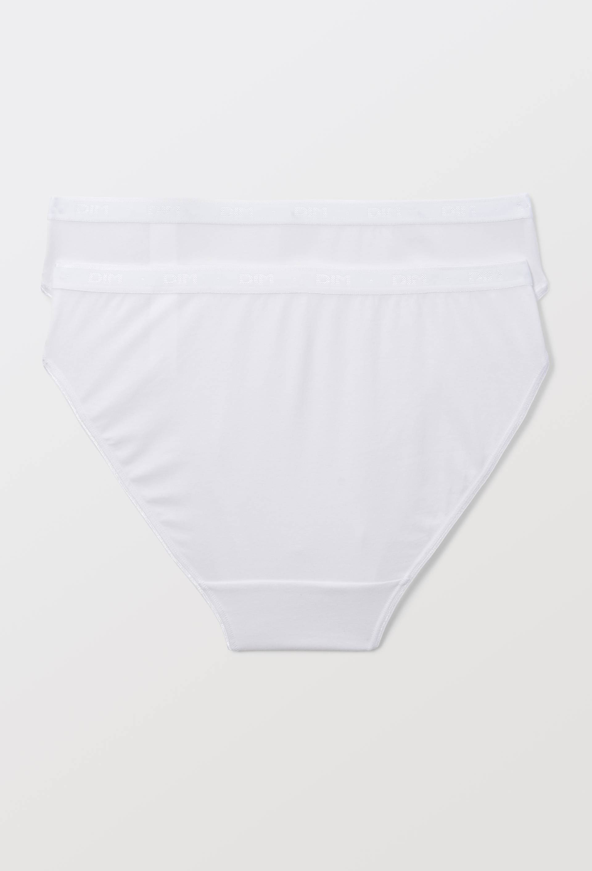 Lot de 2 culottes midi coton BIO DIM, certifi&eacute; OEKO-TEX, Blanc, large image number 1.0