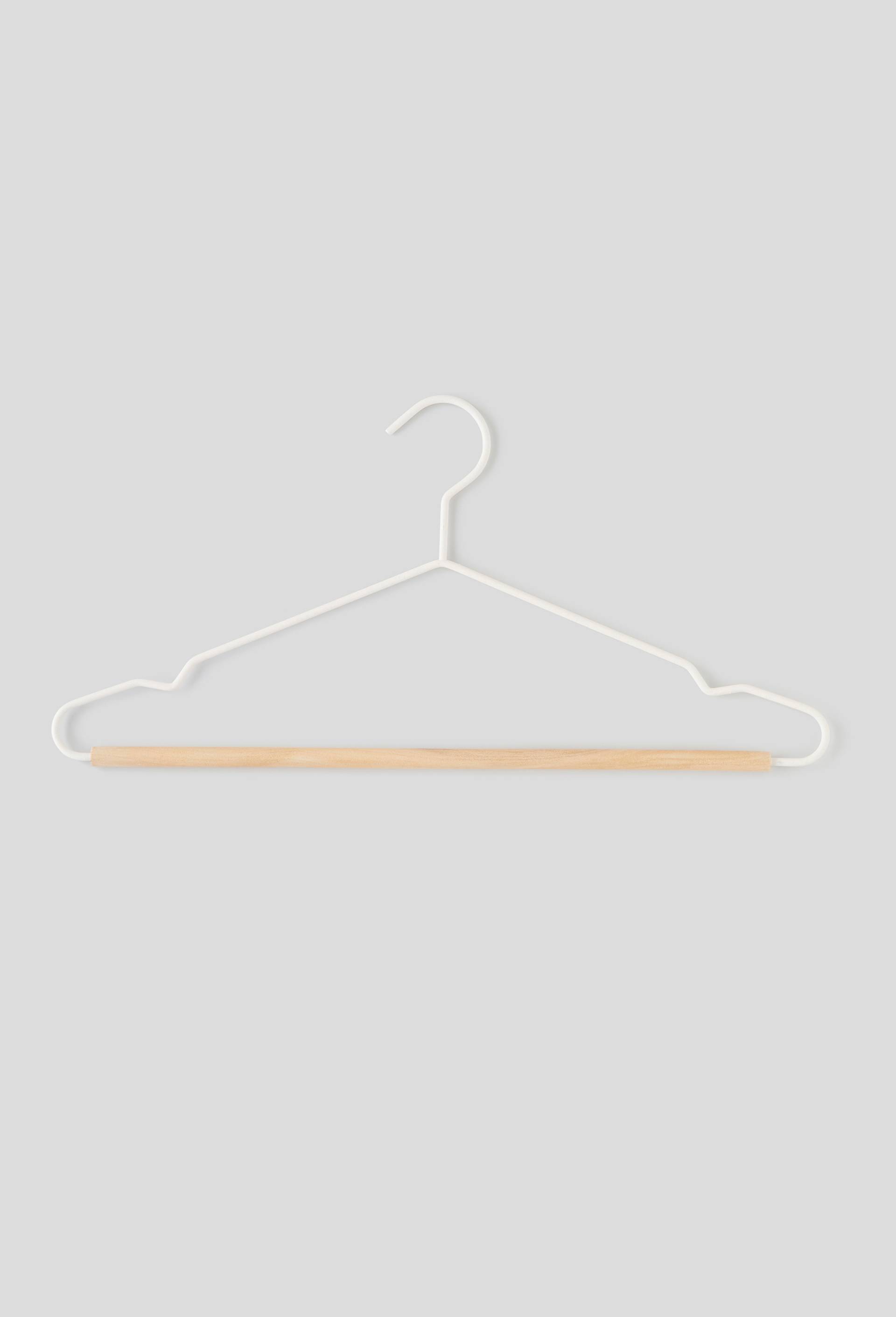 Monoprix Maison - Cintre en bois et métal, blanc